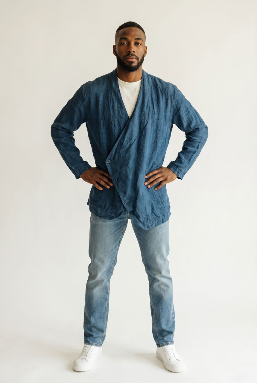 Japanese Brand Vintage Arrston Volaju by Kohshin Satoh Wrap Jacket Teal Size US L / EU 52-54 / 3 - 1 Thumbnail