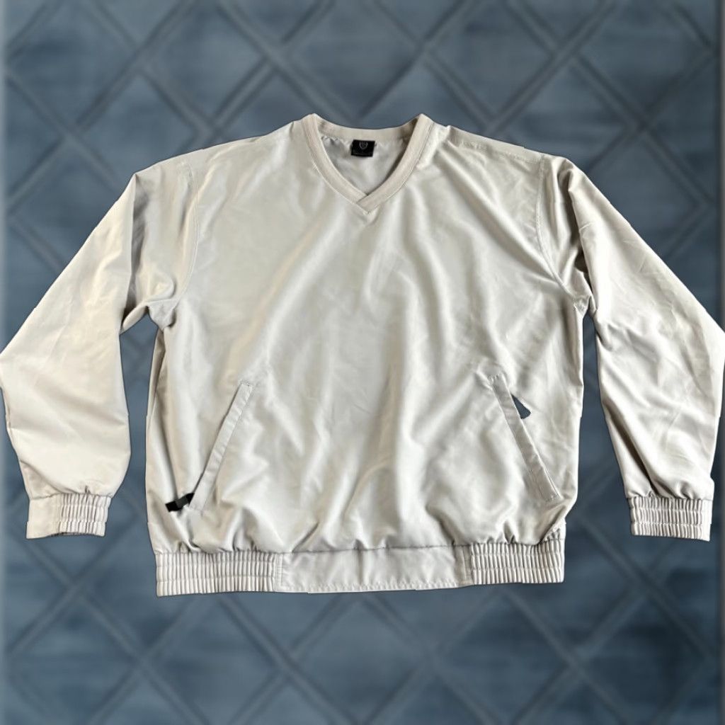 Nike VINTAGE Nike Jacket Mens Large Ivory Windbreaker Golf Outdoors Pullover Sweater Vtg Size US L / EU 52-54 / 3 - 1 Thumbnail