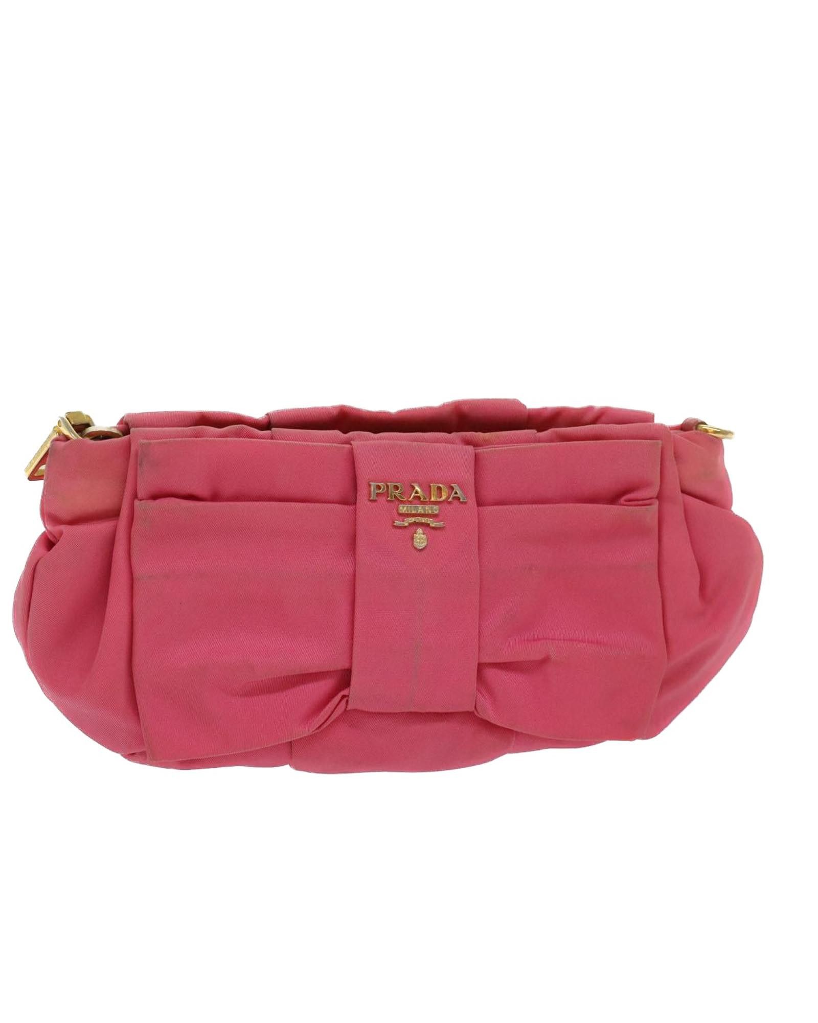 image of Prada Nylon Pink Pouch With Accessory, Women's