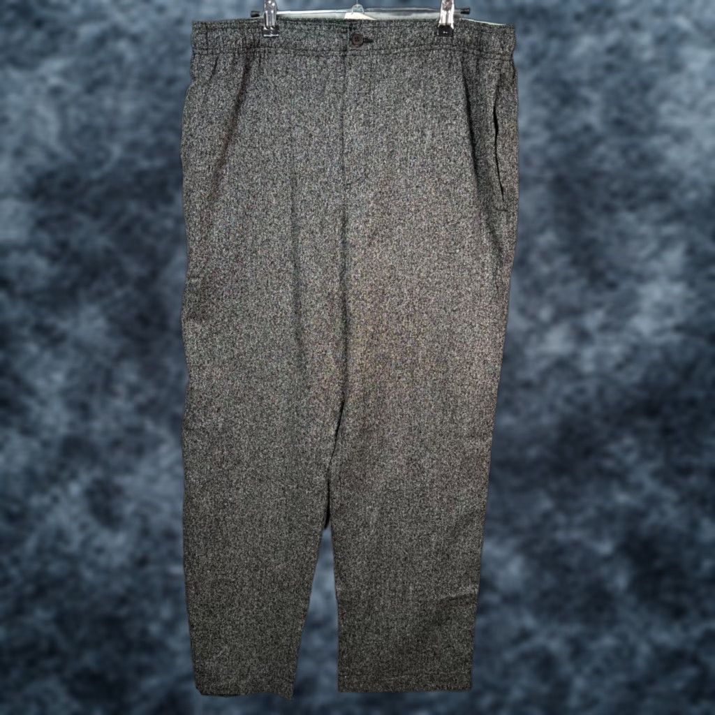 H&M H&M Mens Size Large Charcoal Gray Relaxed Fit Tweed Elastic Waist Chino Pants Size 36" / US 14 / IT 50 - 1 Thumbnail