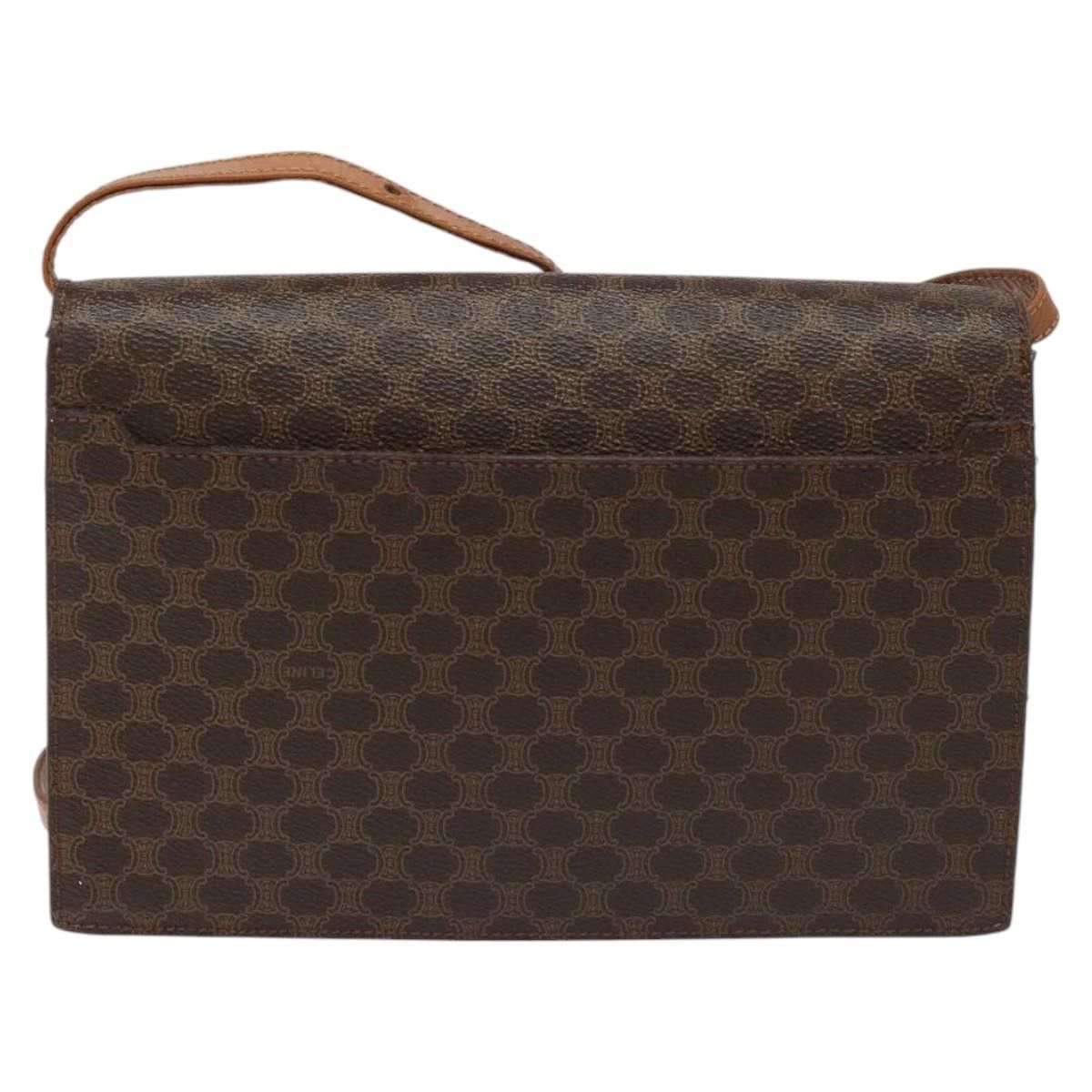 Celine CELINE Macadam Canvas Shoulder Bag Pvc Gold Brown Size ONE SIZE - 3 Thumbnail