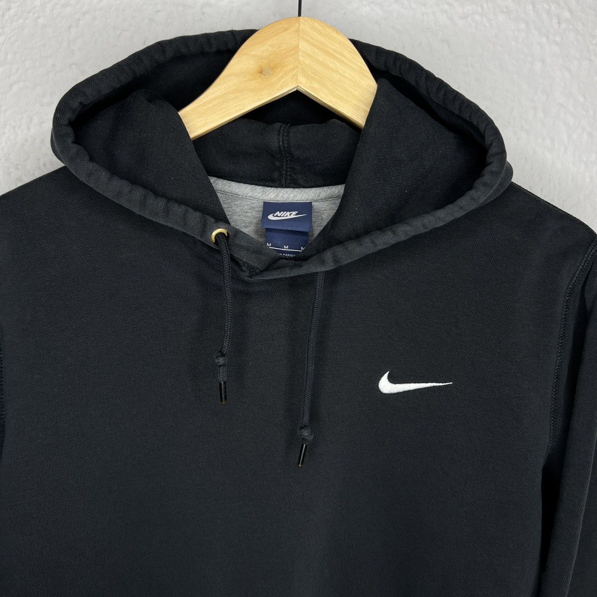 Nike × Vintage Vintage Nike Hoodie Black Logo Swoosh Boxy 90s Y2K Size US M / EU 48-50 / 2 - 5 Thumbnail