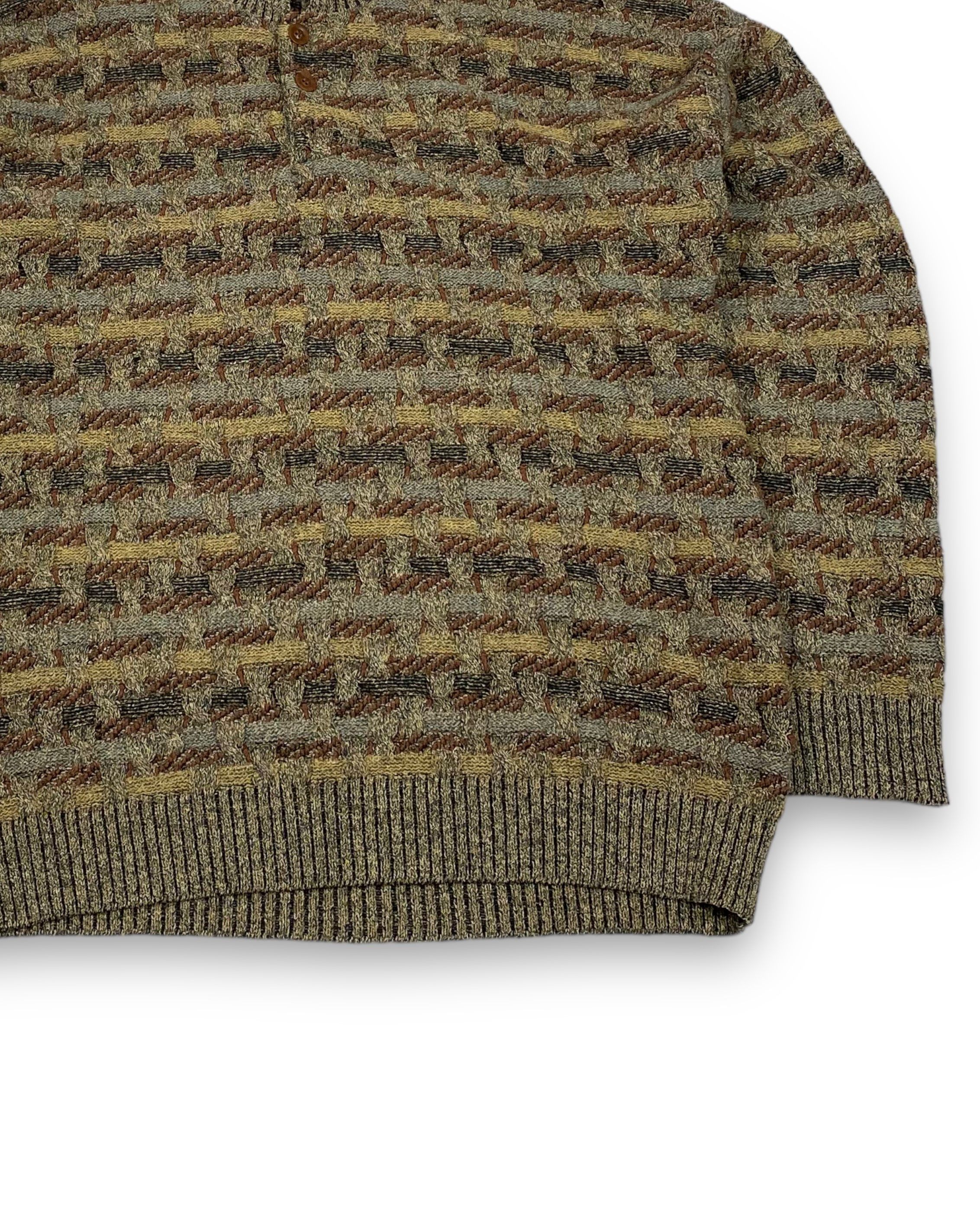 Vintage 90s Vintage TSR Made In USA Cable Knit Multi Sweater M716 Size US XL / EU 56 / 4 - 2 Thumbnail