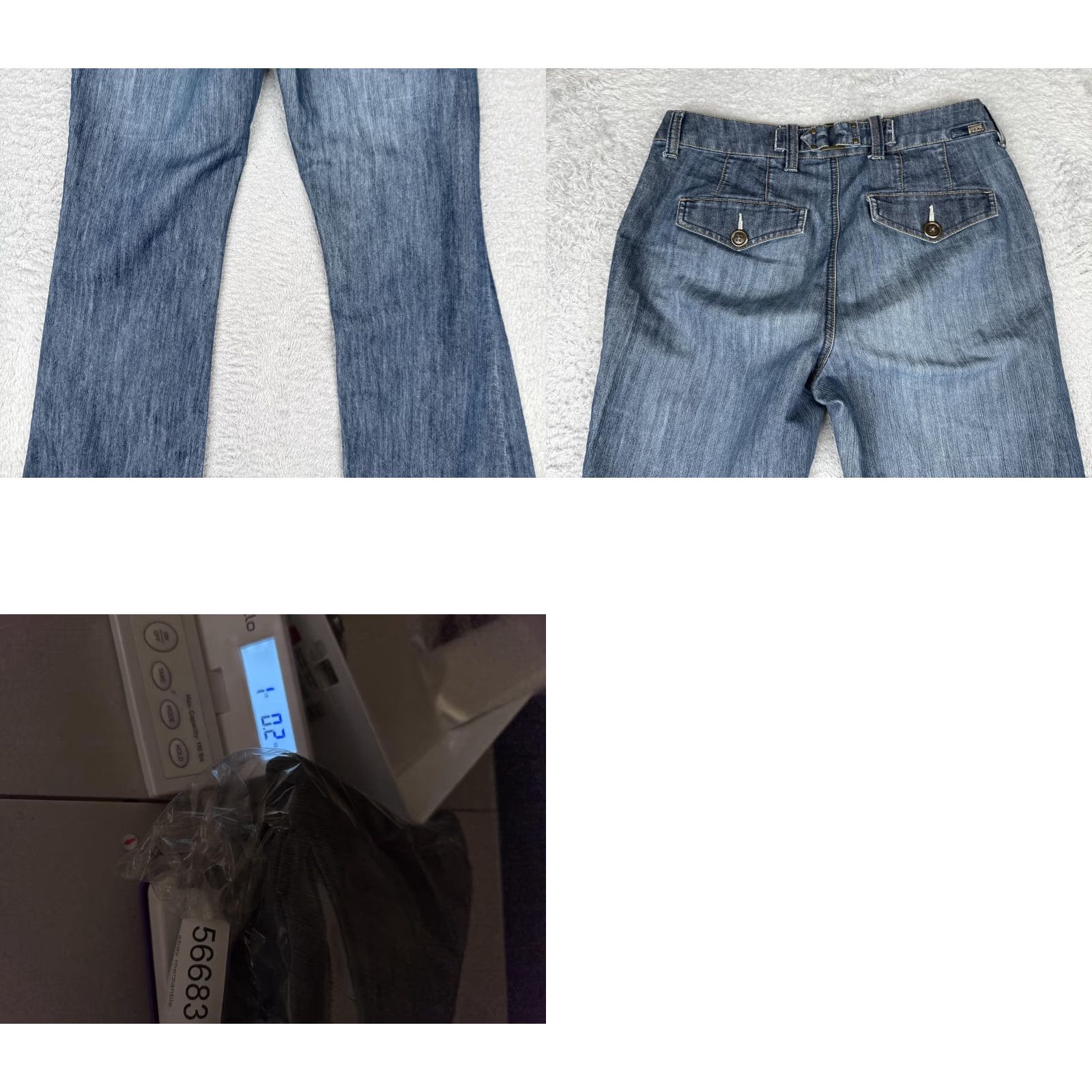 Denime Beau Jeans Womens 8 Wide-Leg Denim Blue Medium Wash Mid Rise Relaxed Stretch 28x32 Jeans Size 30" / US 8 / IT 44 - 10 Thumbnail