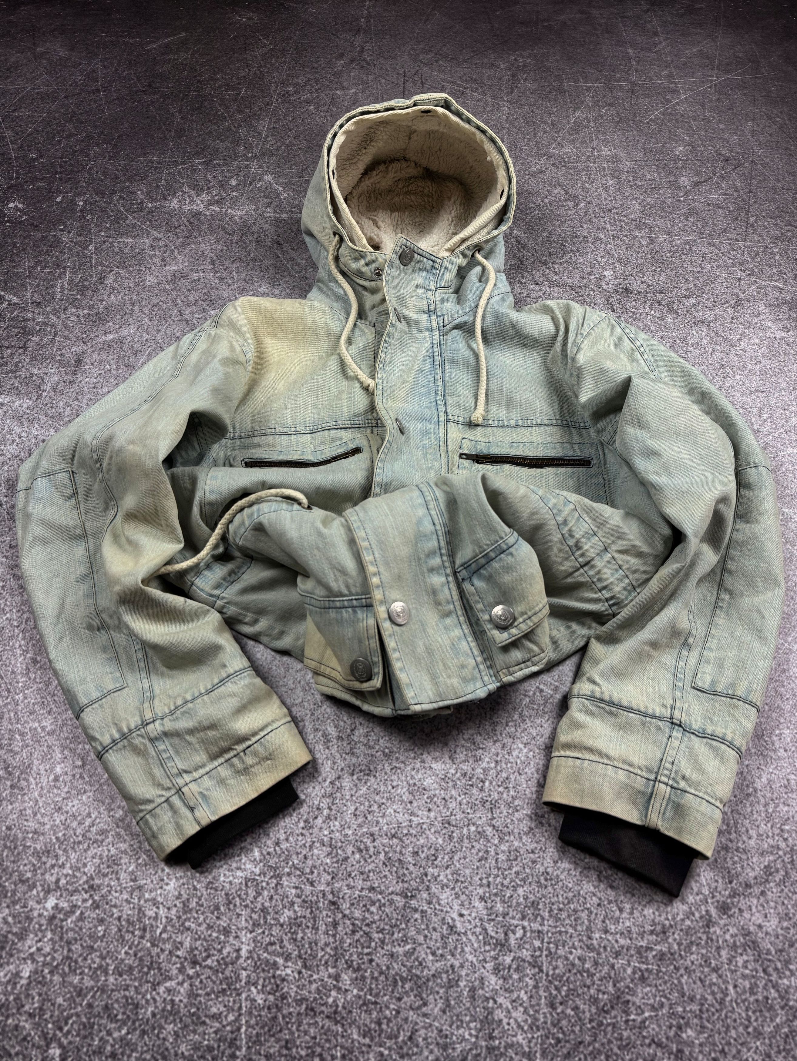 VERY RARE YOHJI YAMAMOTO STYLE CARGO WASHED FUR JACKET 90s