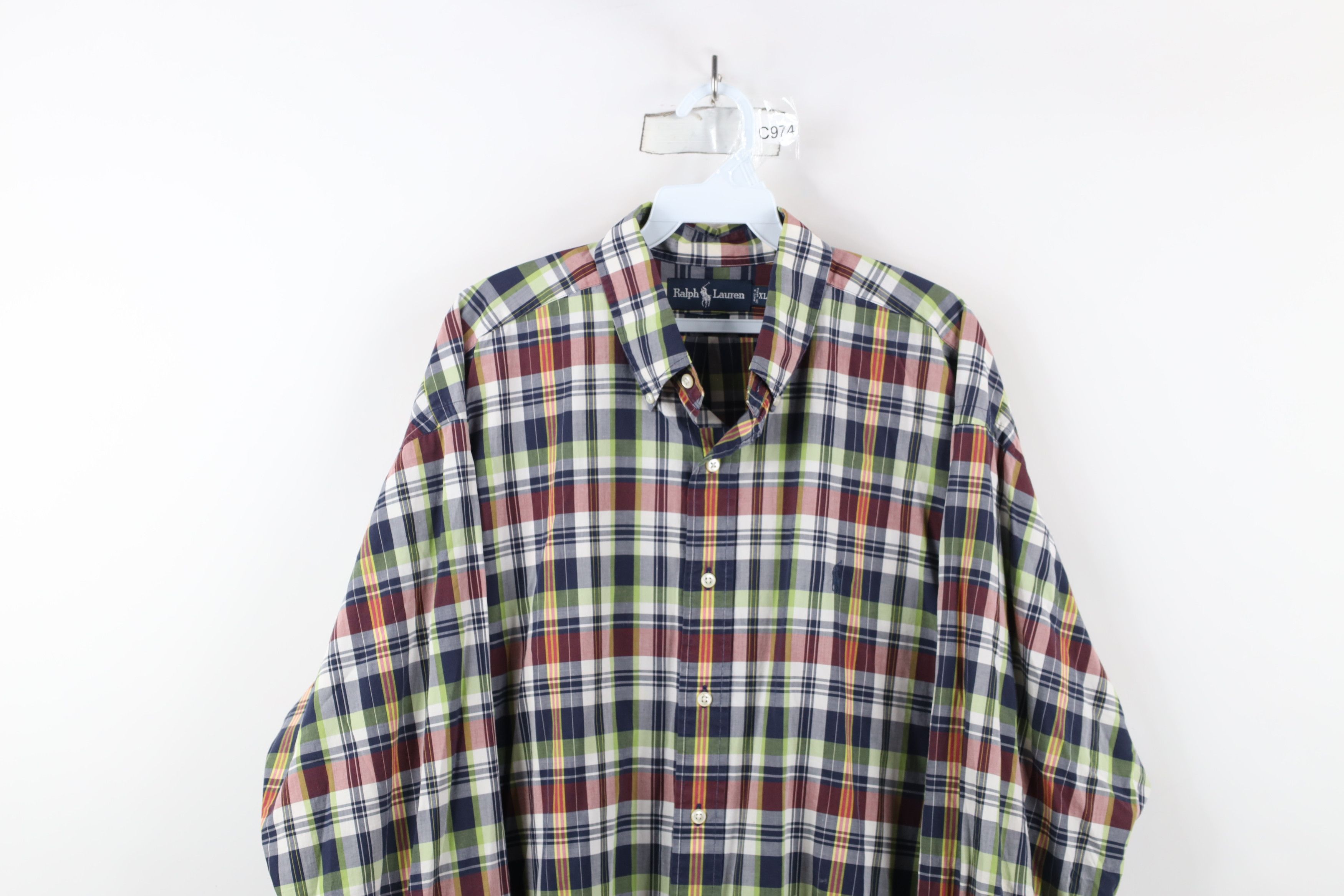 Ralph Lauren × Vintage Vintage 90s Ralph Lauren Plaid Button Down Shirt Cotton Size US XL / EU 56 / 4 - 2 Thumbnail