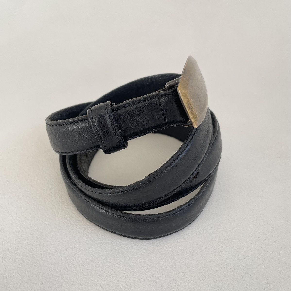 Maison Margiela Mid 2000s ‘Distressed Brass Buckle’ Belt Size 36 - 11 Thumbnail