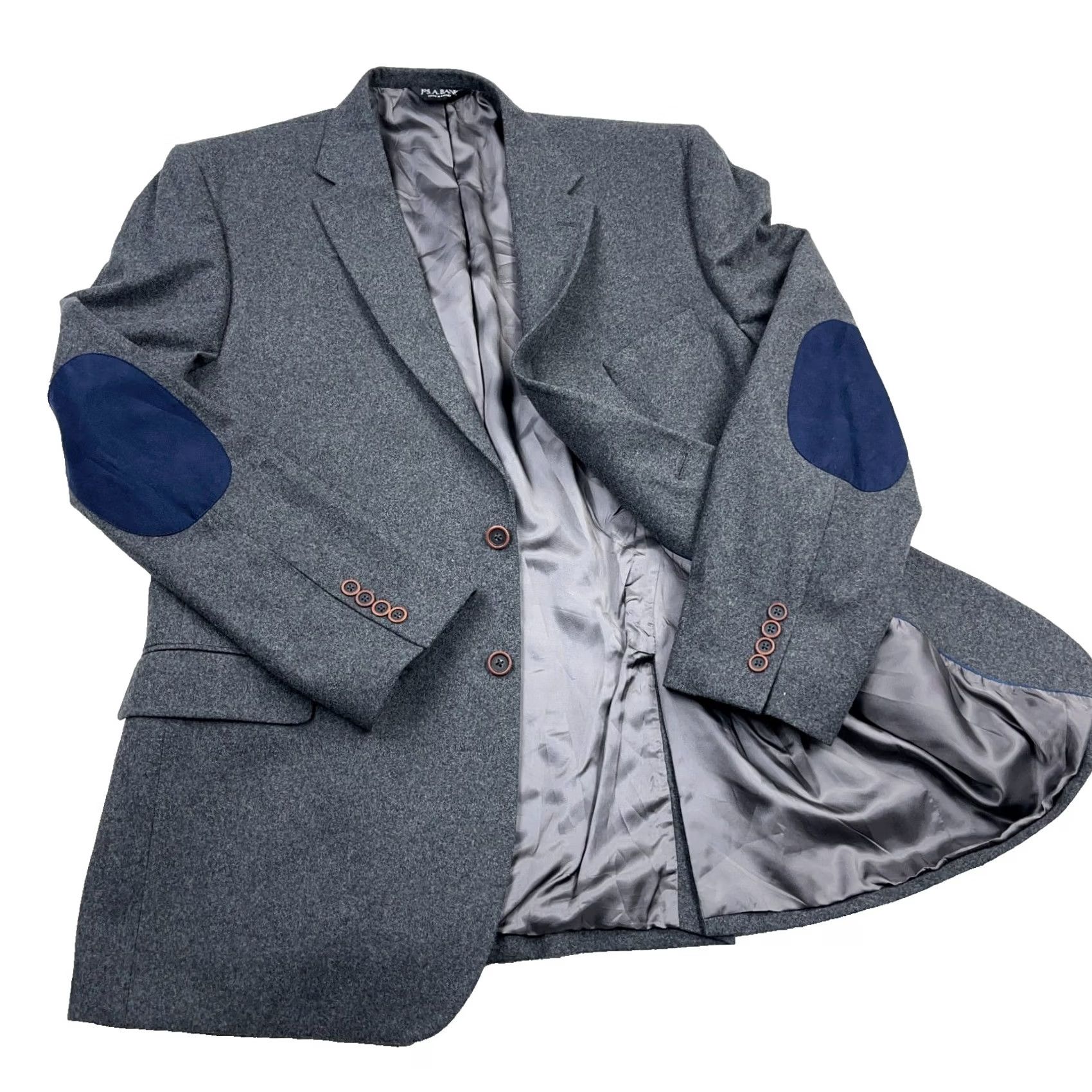 Jos. A. Bank Jos. A. Bank Blazer Men Gray Wool 2-Button Single-Breasted Mid-Length Jacket Size 48L Regular Fit Notch Lapel - Wool/Lining Handcrafted? No (omit) Size 46R - 2 Thumbnail