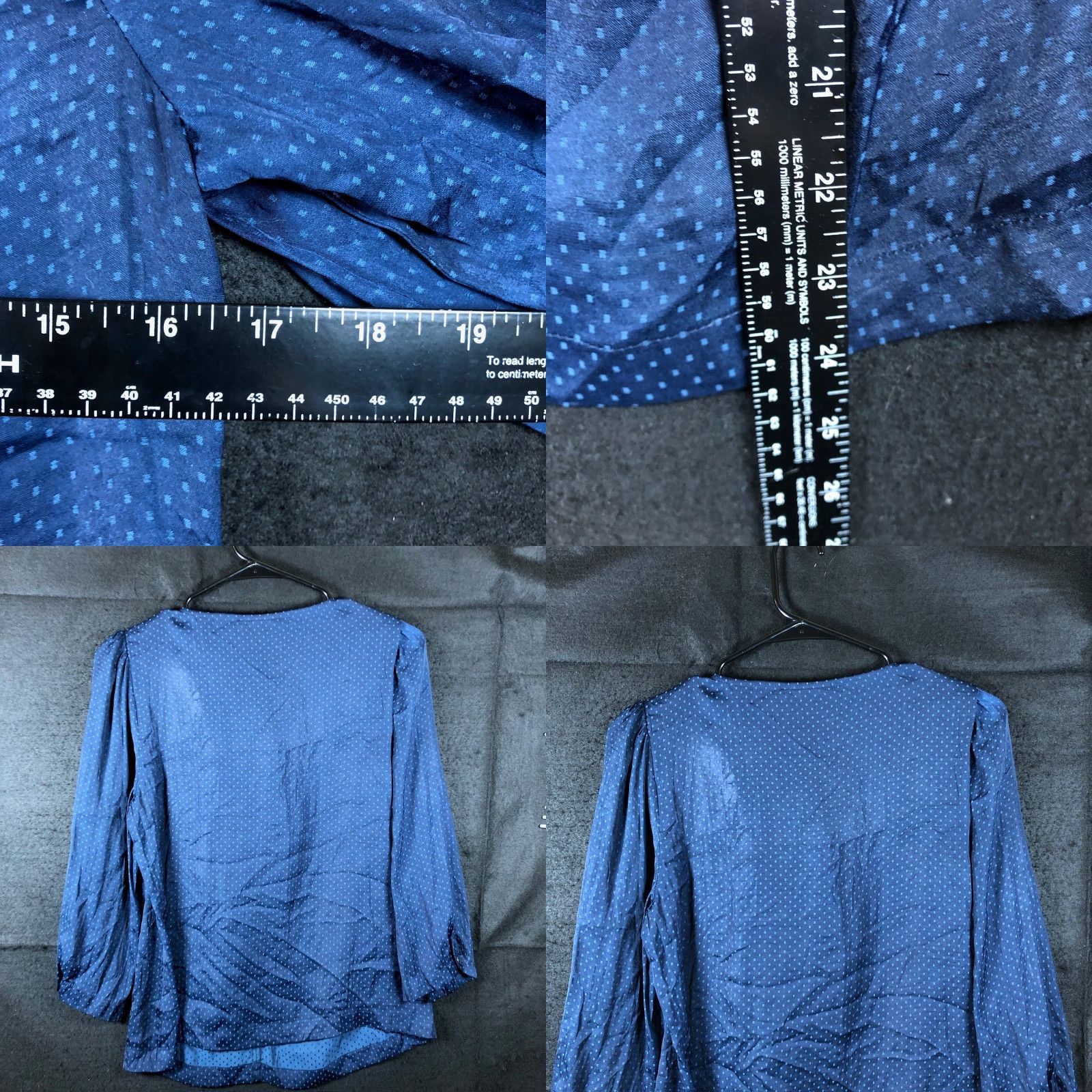 Vintage Cabi Blouse Womens Blue Dotted Front Tie Key Hole Long Sleeve Small Shirt Boho Casual Workwear Womens Size S / US 4 / IT 40 - 8 Thumbnail