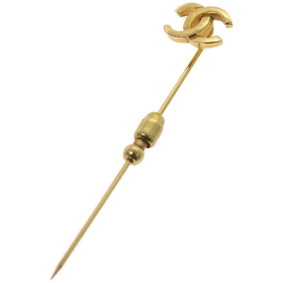 image of Chanel Brooch Metal Gold Tone Cc Auth Bs12173, Women's