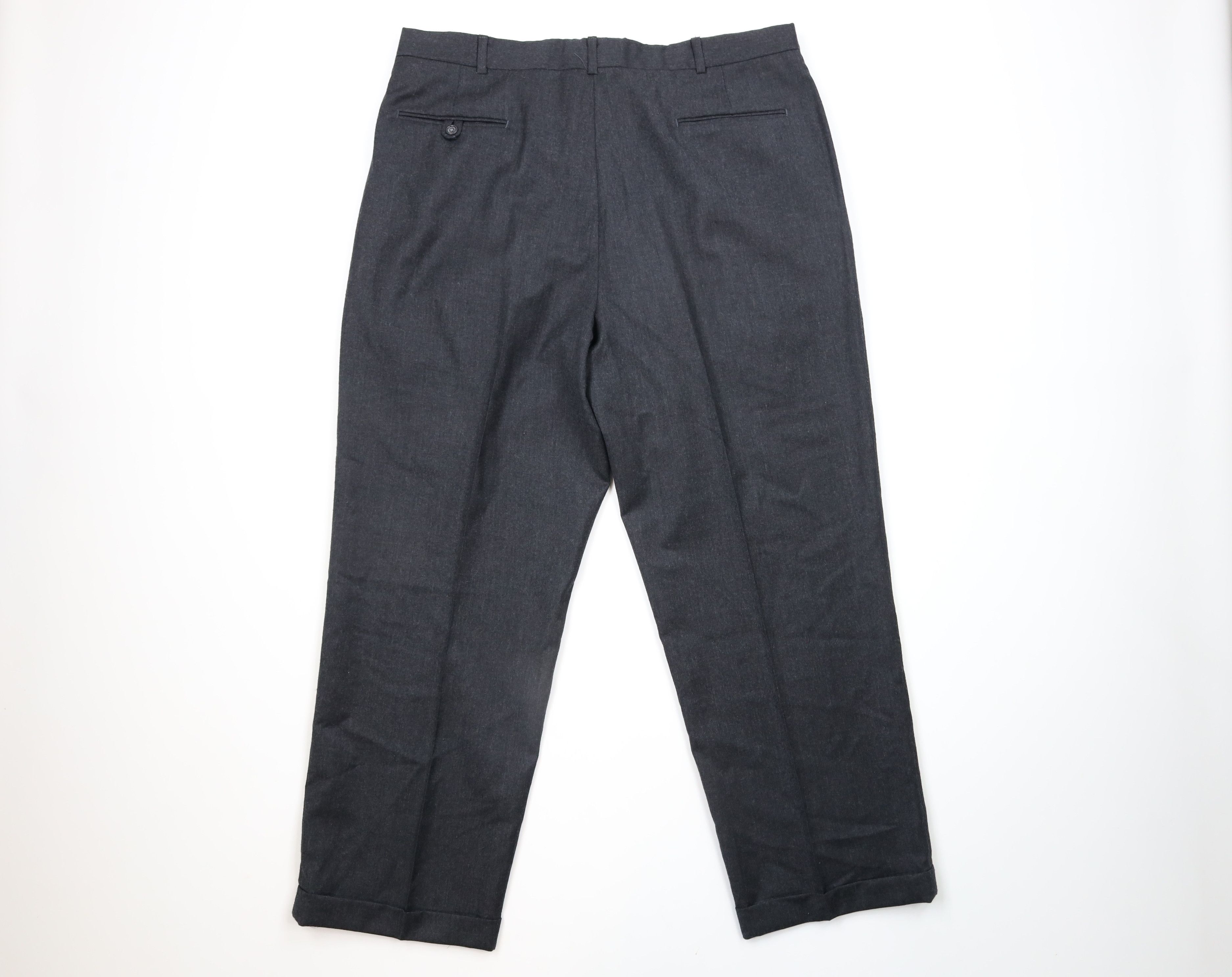 Lands' End × Vintage Vintage 90s Lands End Wide Leg Chino Pants Charcoal Gray USA Size US 38 / EU 54 - 8 Thumbnail