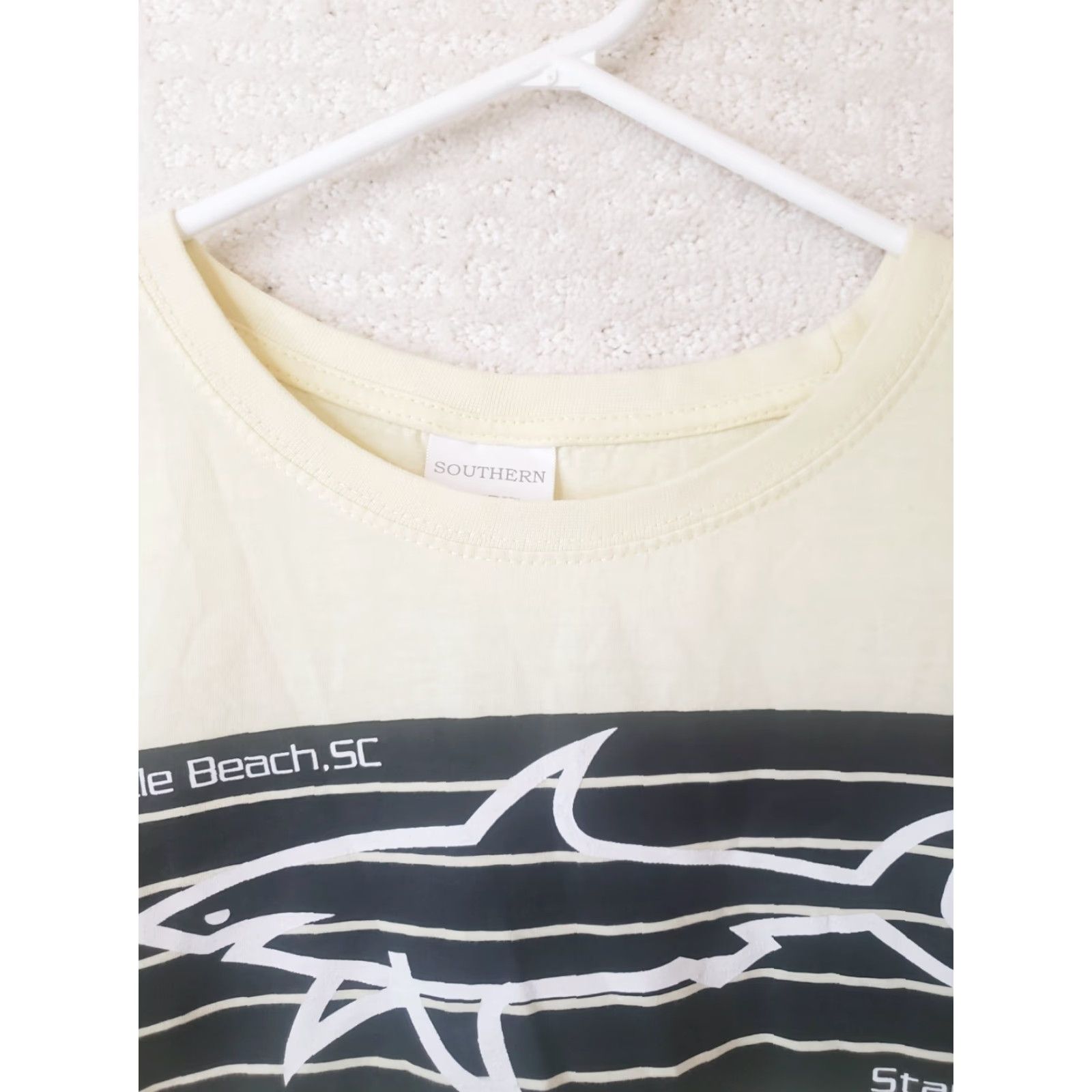 Vintage Southern Spirit Stay Salty Myrtle Beach SC T-Shirt Women S Long Sleeve Yellow 90s? Size S / US 4 / IT 40 - 6 Thumbnail