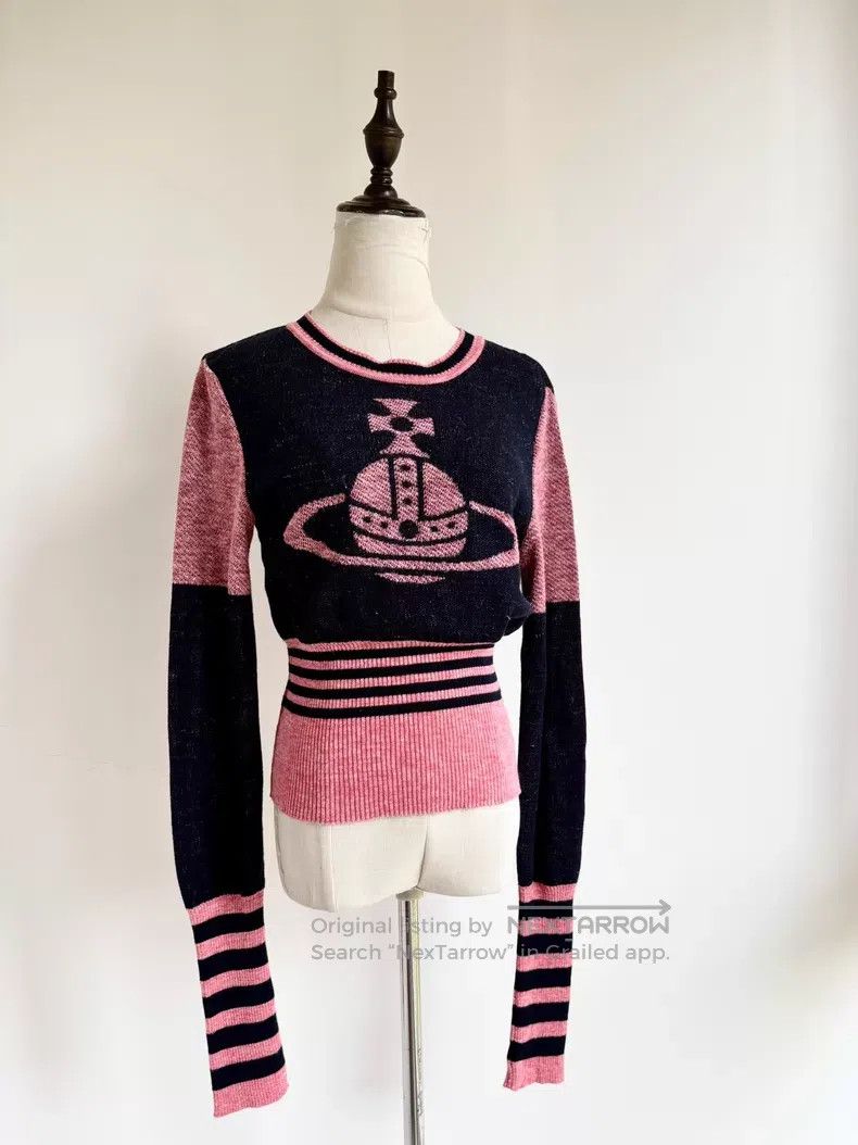 Vivienne Westwood Vivienne Westwood Pink and Black Striped Big Graphic Knitt Size ONE SIZE - 2 Thumbnail