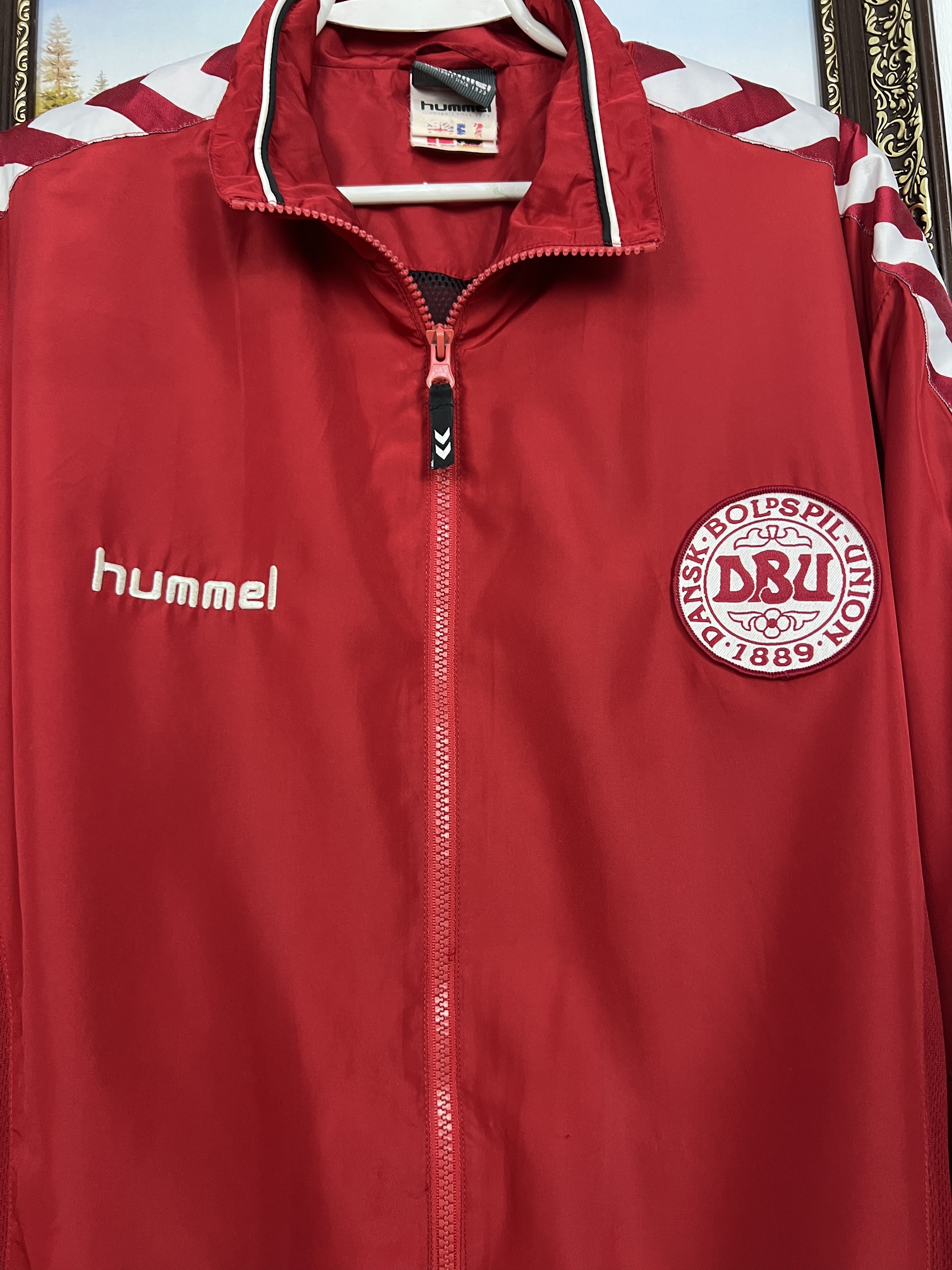Hummel Vintage 90's Hummel Denmark Football Jacket Soccer Track Top Size US XL / EU 56 / 4 - 3 Thumbnail