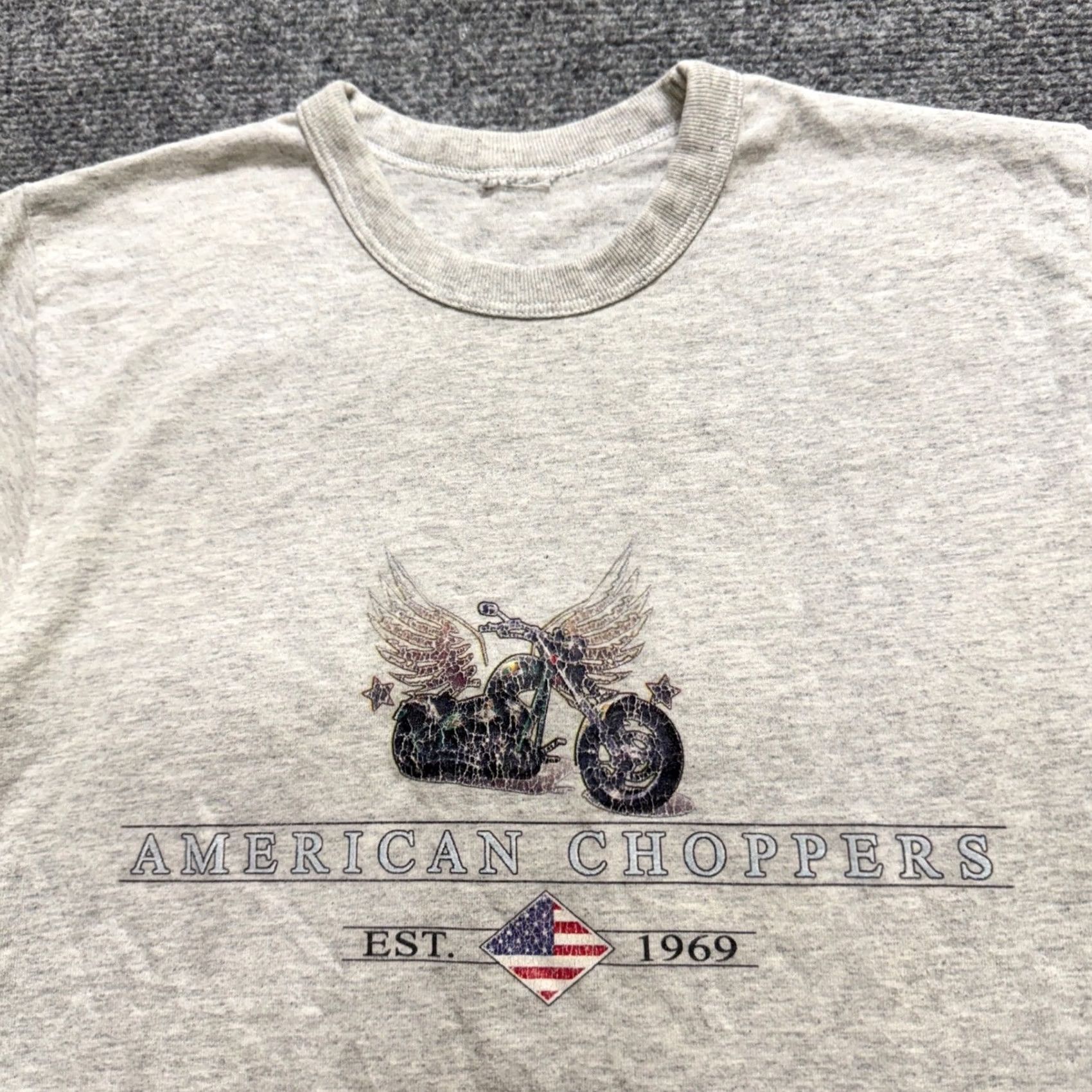 Vintage VTG T-shirt Mens M Gray Y2K Faded American Choppers Distressed Size US M / EU 48-50 / 2 - 6 Thumbnail