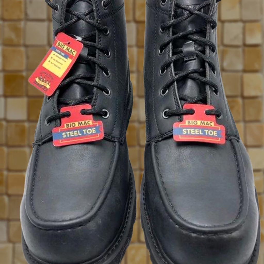Vintage VINTAGE NEW MENS BIG MAC BLACK STEEL TOE BOOTS MEMORY FOAM OIL SLIP RESISTANT SIZE 12 Size US 12 / EU 45 - 1 Preview