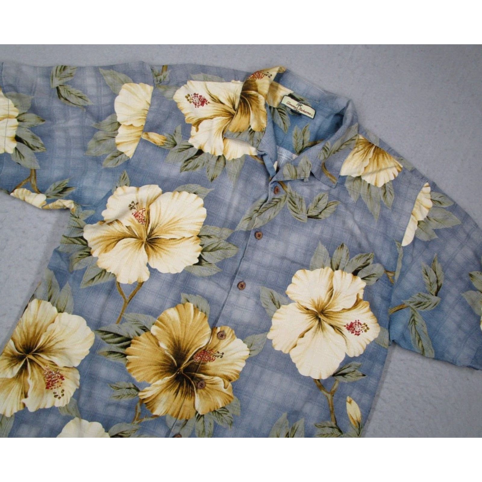 Tommy Bahama Tommy Bahama Shirt Blue Hibiscus Button Up Silk Camp Hawaiian Mens Extra Large Size US XL / EU 56 / 4 - 2 Thumbnail