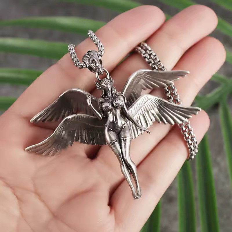 Jewelry Sexy Angel Necklace Punk Chain Size ONE SIZE - 1 Thumbnail