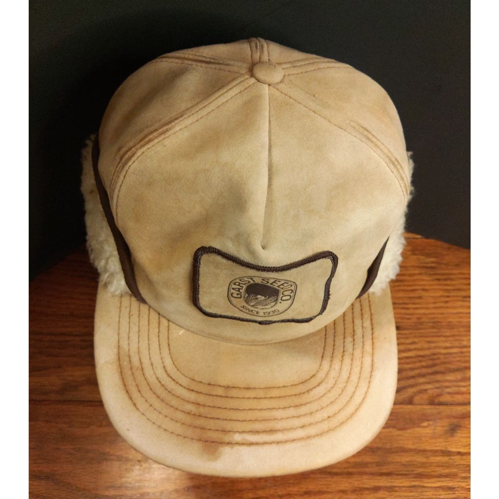 Vintage Vintage Garst Seed Corn Faux Suede Trapper Hat Beige Large L Men Workwear Cap Size US L / EU 52-54 / 3 - 2 Thumbnail