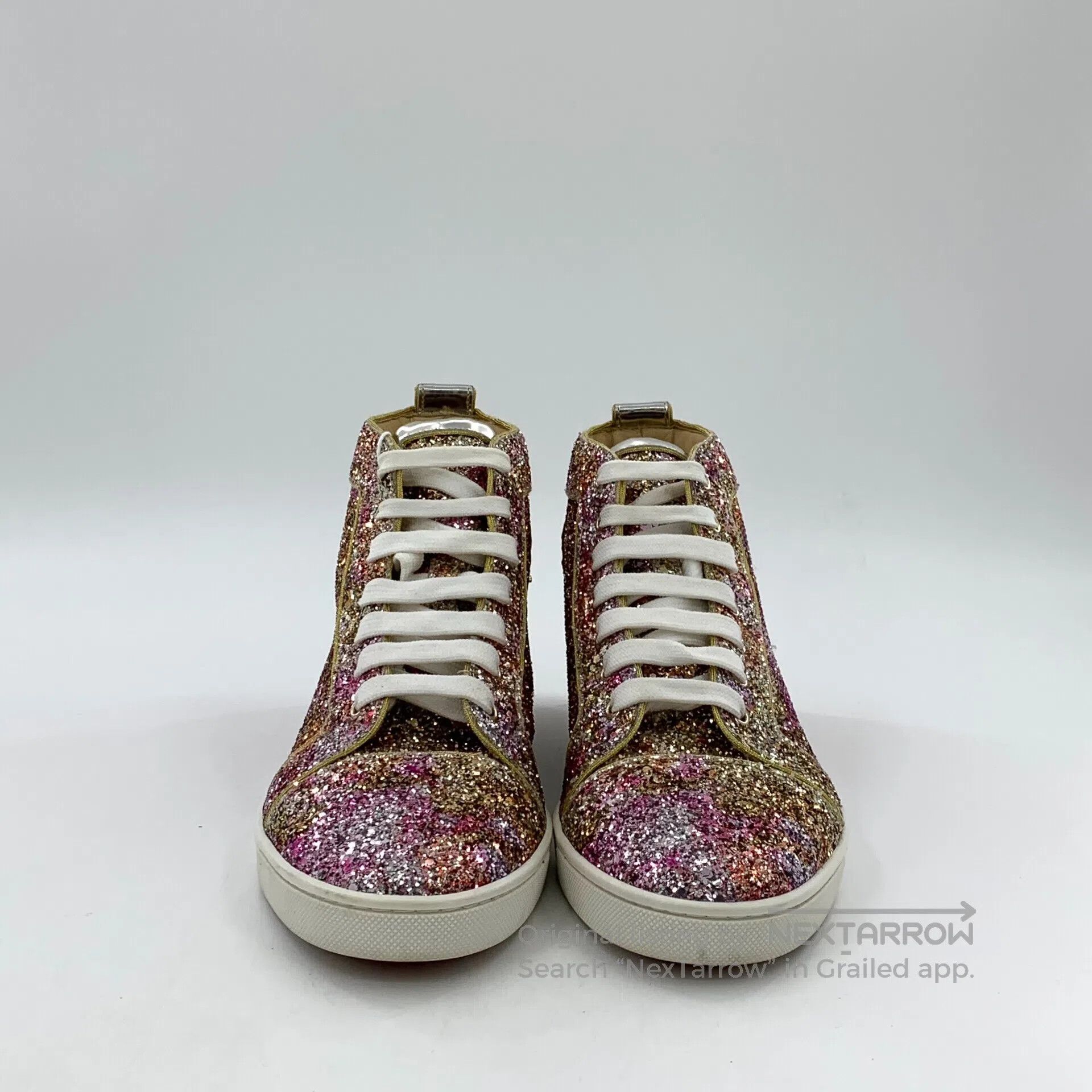 Christian Louboutin Christian Louboutin Pinkish-purple glitter sequin lace cas Size US 6.5 / EU 39-40 - 3 Thumbnail