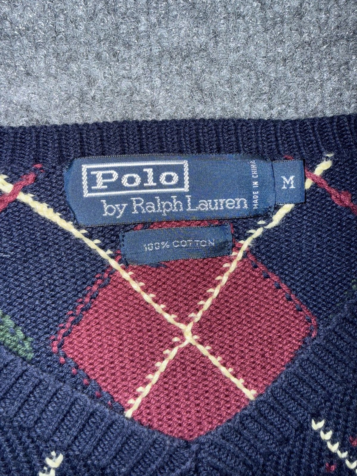 Polo Ralph Lauren Vintage Polo Ralph Lauren Argyle Knit Sweater Size US M / EU 48-50 / 2 - 3 Thumbnail