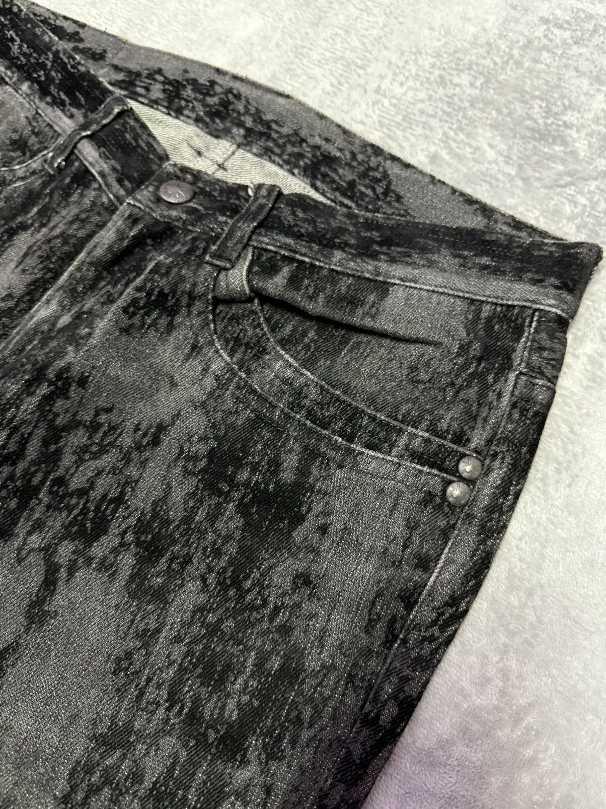GOSTAR DE FUGA × Japanese Brand × Tornado Mart Custom Culture Japan Velvet-Treated Textured Flare Jeans Size US 32 / EU 48 - 12 Thumbnail