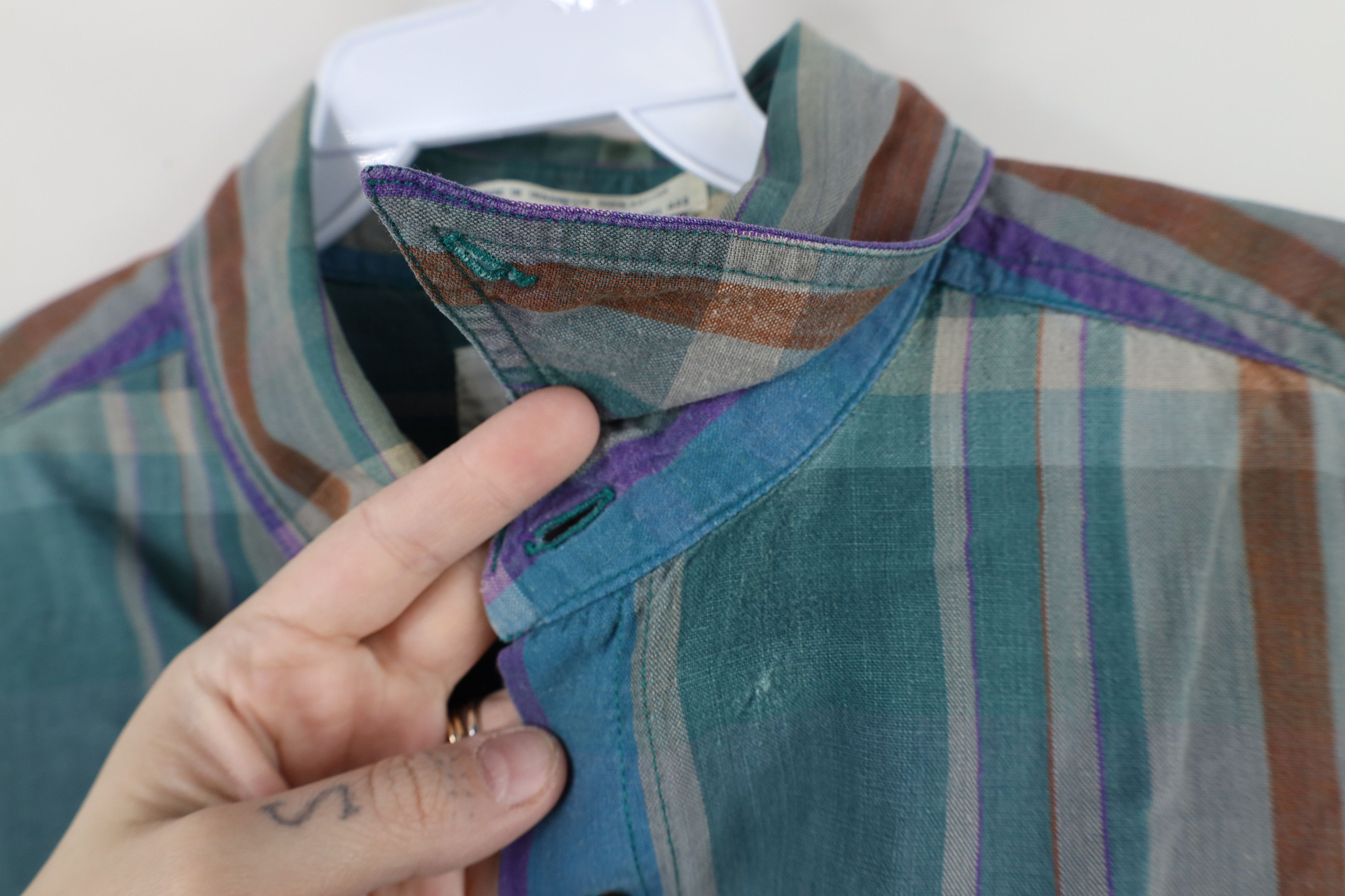 Vintage Vintage 90s Streetwear India Madras Plaid Button Shirt Size US M / EU 48-50 / 2 - 6 Thumbnail