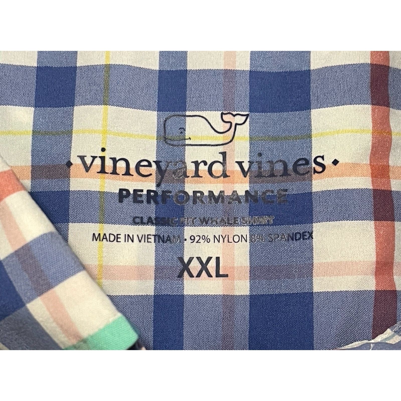 Vineyard Vines VINEYARD VINES Classic Fit Whale Shirt Men 2XL Multicolor Plaid Nylon Long Sleeve Size US XXL / EU 58 / 5 - 4 Thumbnail