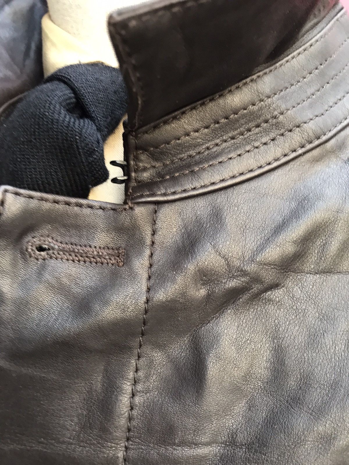 Handmade WOOL & CASHMERE LINED LEATHER RAGLAN COAT, BALMACAAN COAT Size US L / EU 52-54 / 3 - 5 Thumbnail