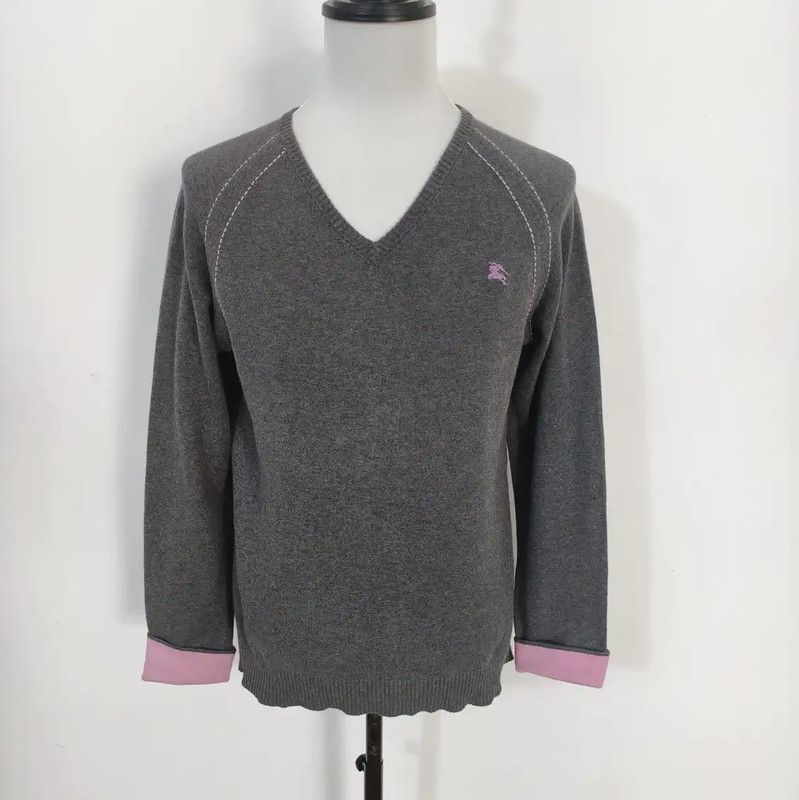 Burberry Burberry Men's Gray Long Sleeve Knit Sweater Size US S / EU 44-46 / 1 - 1 Thumbnail