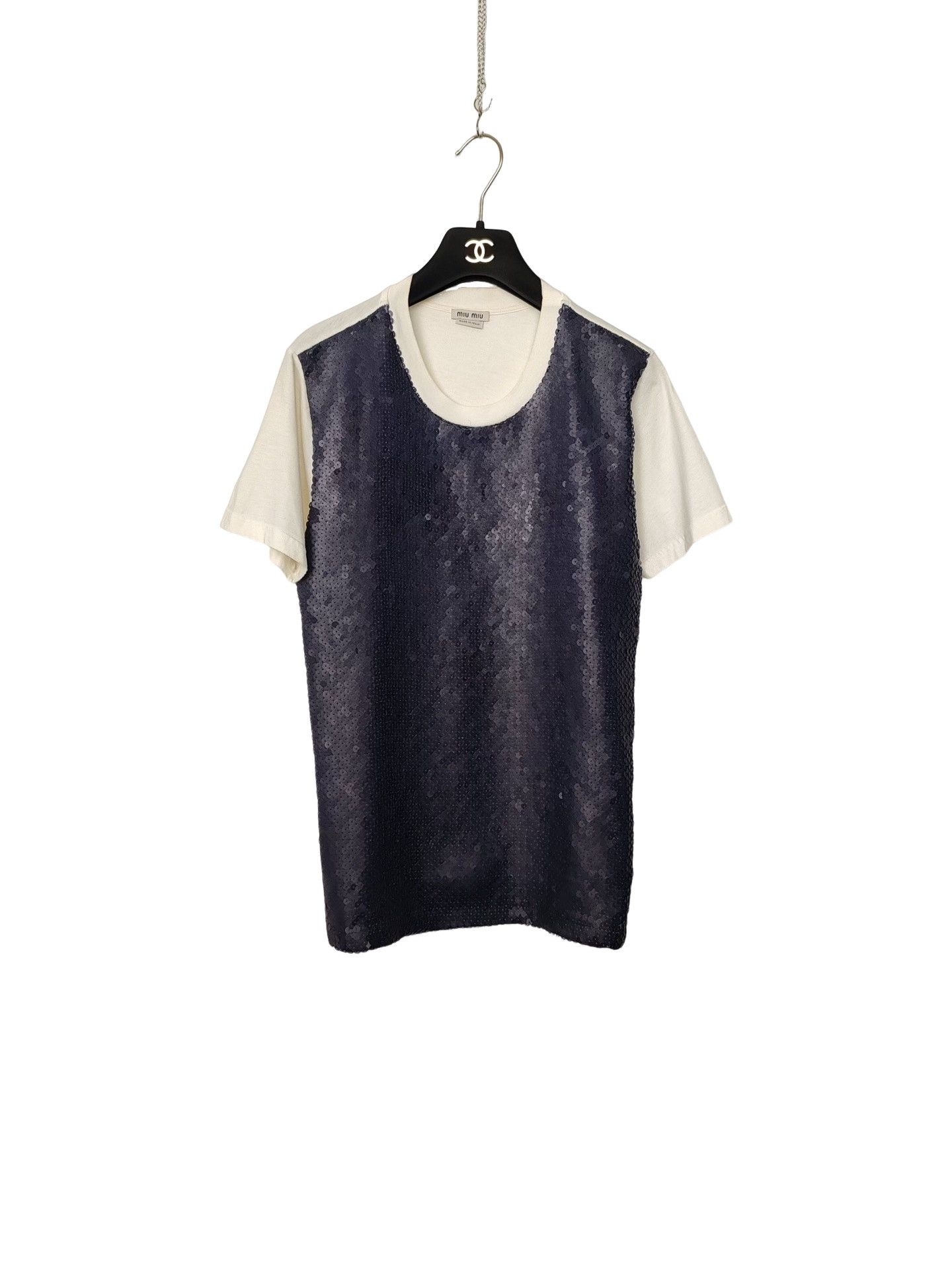Miu Miu Miu Miu Sequined Short Sleeve T-Shirt Size S Size S / US 4 / IT 40 - 1 Thumbnail