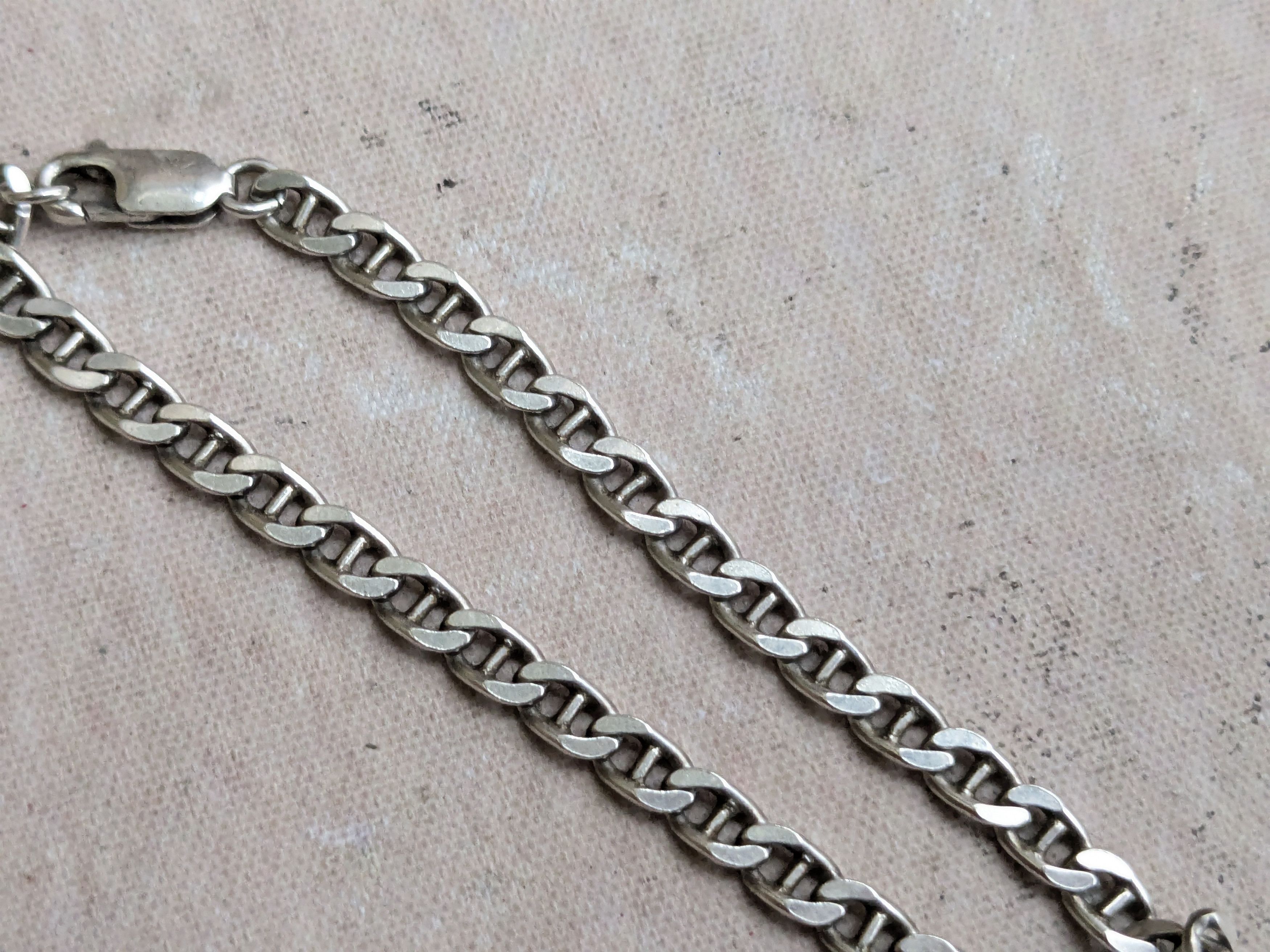 Jewelry Sterling Silver Bracelet Mariner Anchor 8.25" Size ONE SIZE - 6 Thumbnail