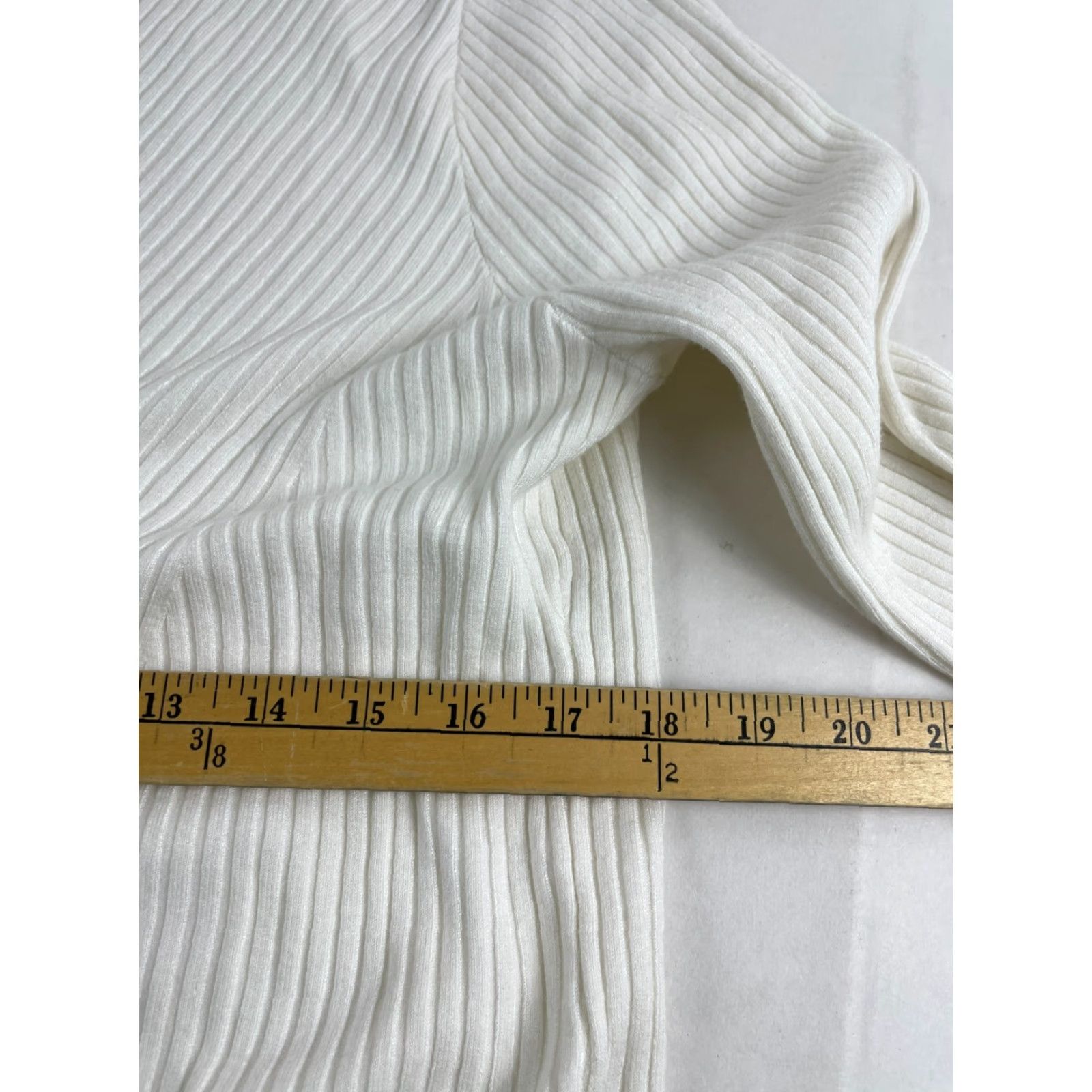 Vintage Belldini Sweater Women's Plus Size 1X Cream Full Zip Ribbed NWD Modern Fall Winter 1X Ivory Womens Size XL / US 12-14 / IT 48-50 - 4 Thumbnail