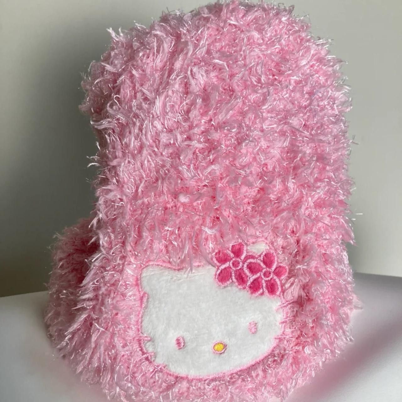 Japanese Brand Deadstock Hello Kitty No Cuff Pink Fluffy Beanie Hat OS Size ONE SIZE - 4 Thumbnail