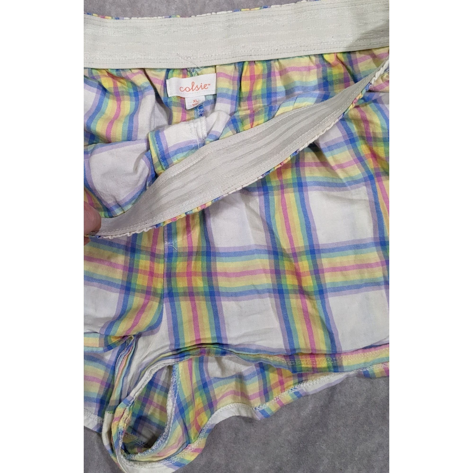 Other Retro Rainbow Plaid Casual Shorts by Colsie Size 34" / US 12 / IT 48 - 6 Thumbnail
