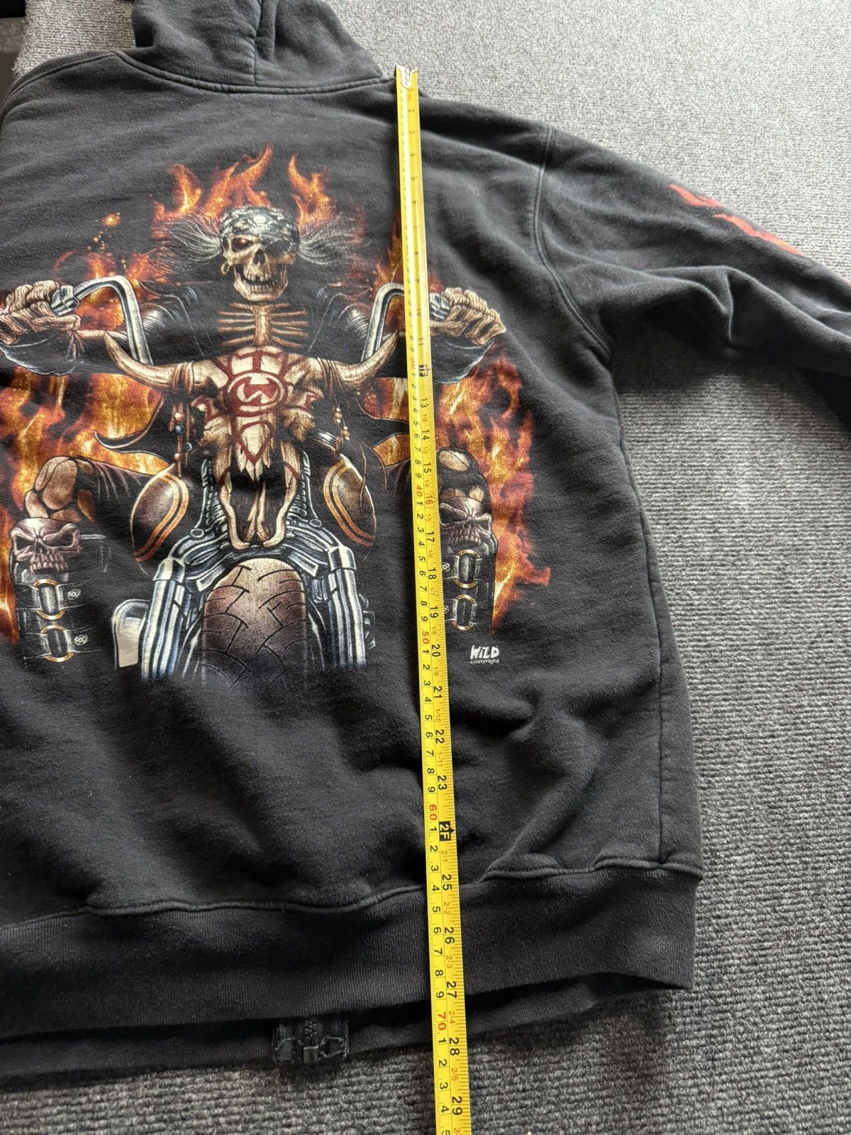 Harley Davidson Flaming Skull Biker Zip Hoodie Chopper Motorcycle Graphic Size US M / EU 48-50 / 2 - 23 Thumbnail