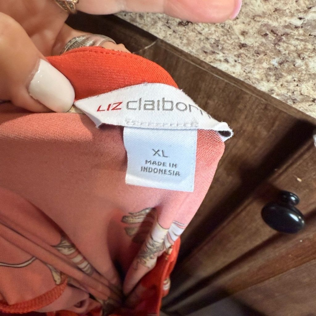 Liz Claiborne Liz Claiborne Red Short Sleeve Tie Front Tunic Size XL / US 12-14 / IT 48-50 - 7 Thumbnail