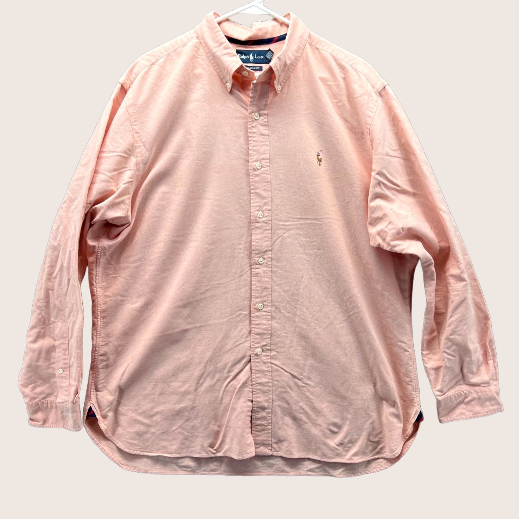 Polo Ralph Lauren VINTAGE Polo Ralph Lauren Shirt Mens XL Pink Button-Down OCBD VTG Classic Preppy Oxford OCBD Button-Up Collared Long Sleeve Fashion" Size US XL / EU 56 / 4 - 1 Thumbnail