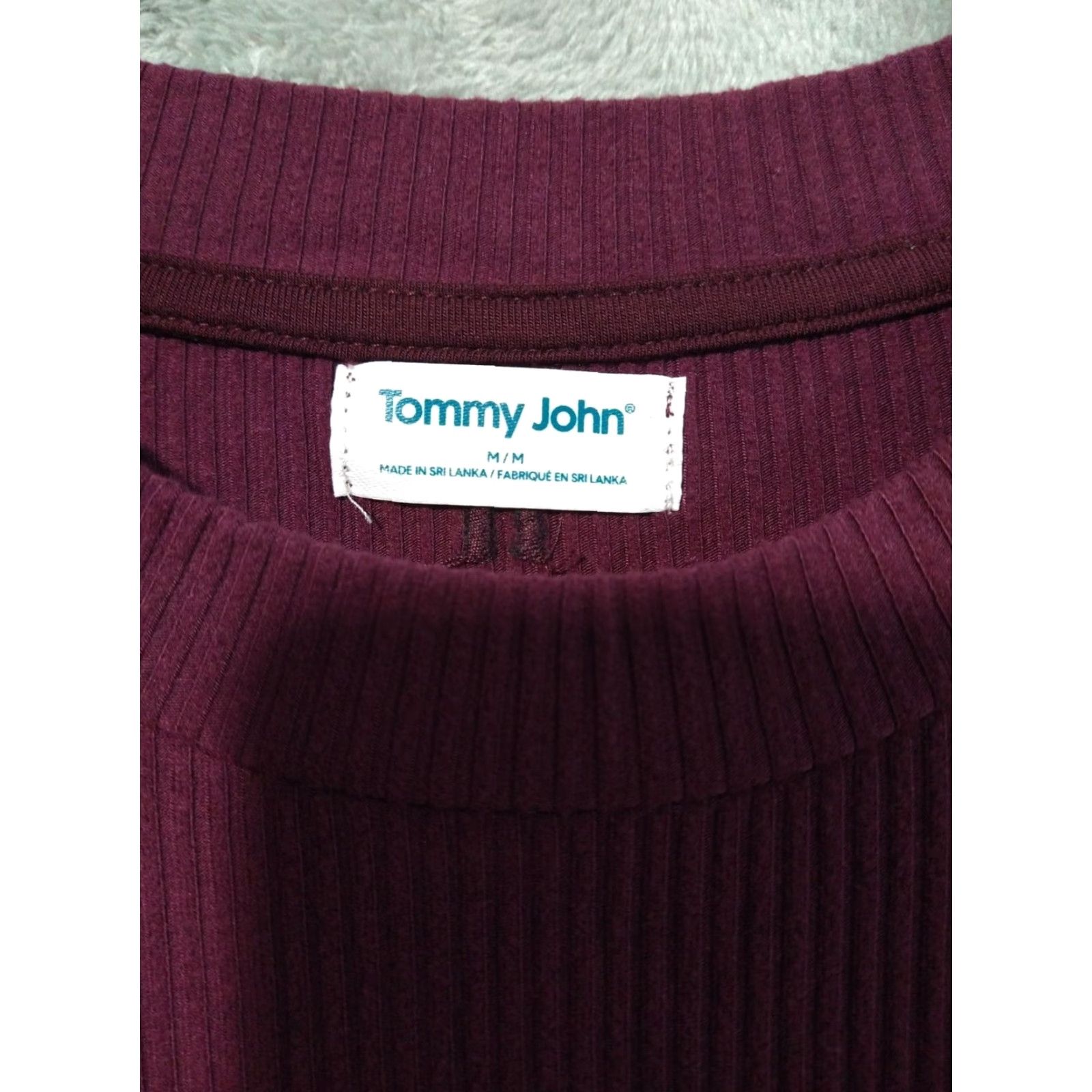 Vintage Tommy John Sweatshirt Womens Medium Red Zen Ribbed Pullover Casual Long Sleeve Size M / US 6-8 / IT 42-44 - 5 Thumbnail