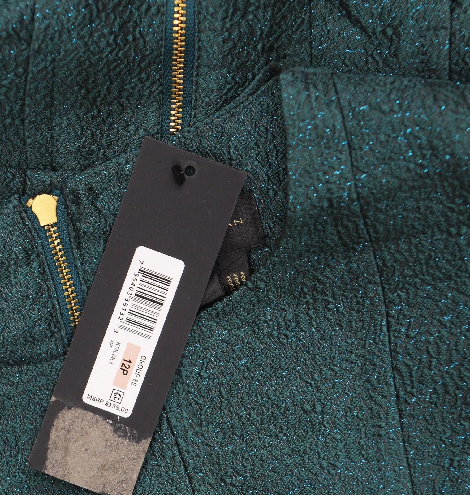 Donna Karan Nwt Donna Karan Metallic Jacquard Dress Spruce Green 12p Size XL / US 12-14 / IT 48-50 - 4 Thumbnail