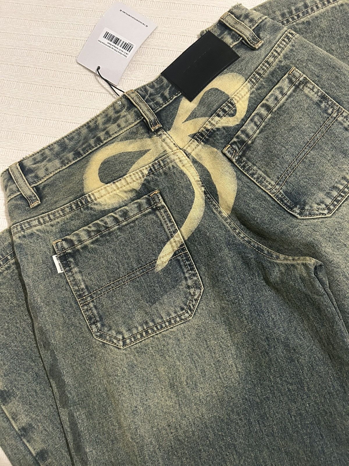PRINCESS POLLY Wide Leg Bow Stamp Jeans Size 26" / US 2 / IT 38 - 1 Thumbnail