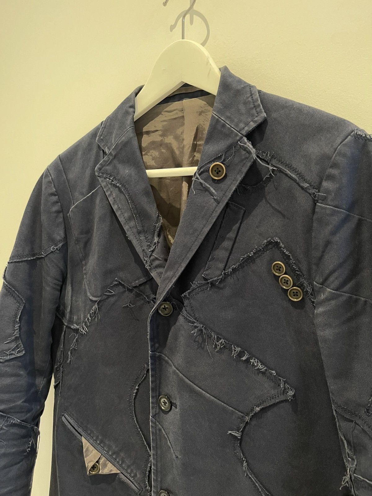 Kolor Kolor SS11 Navy Raw Edges Reconstructed Blazer Size US S / EU 44-46 / 1 - 5 Thumbnail