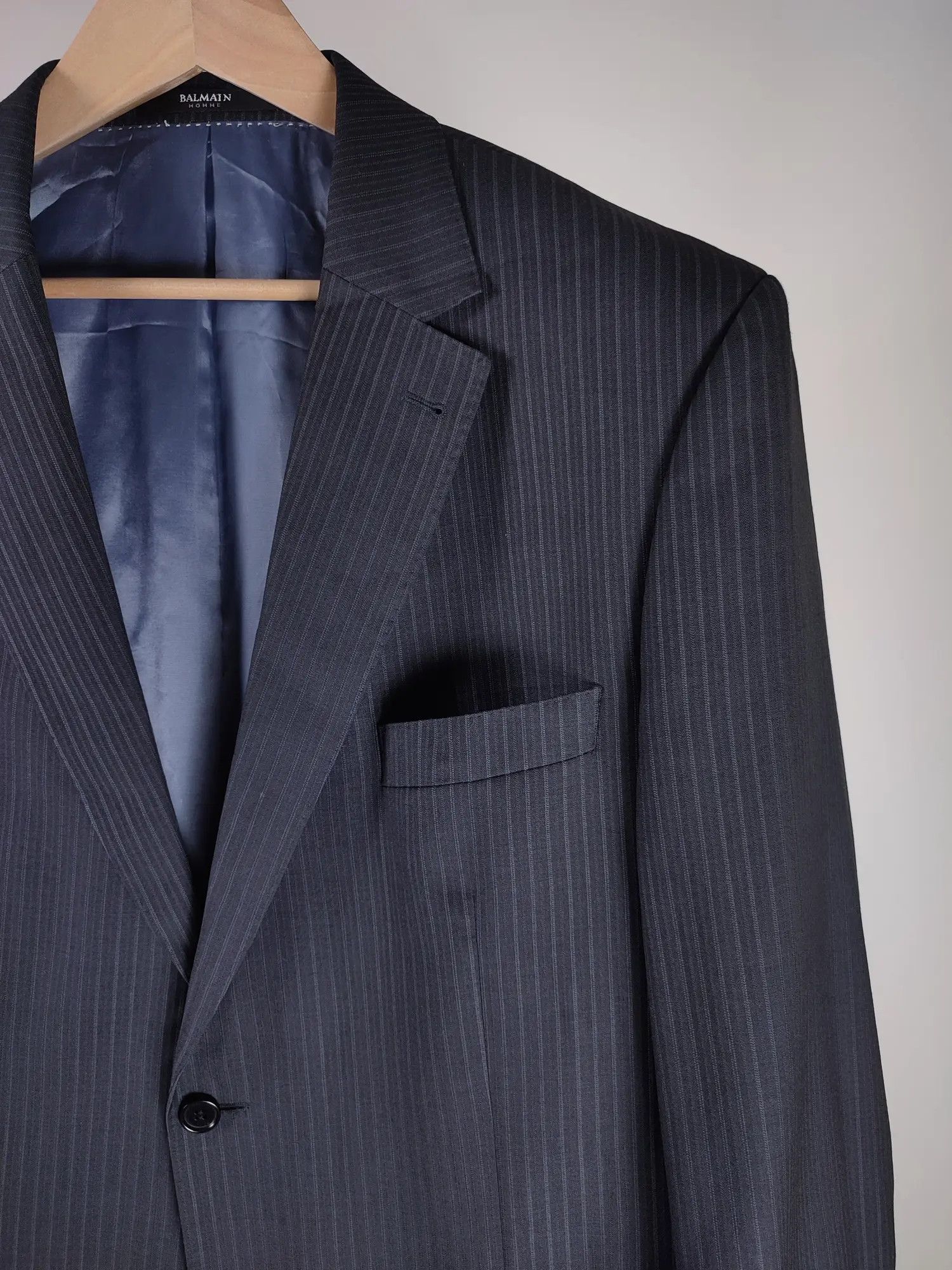 Balmain Vintage Balmain Homme Stripe Long Blazer Size 48L - 7 Thumbnail