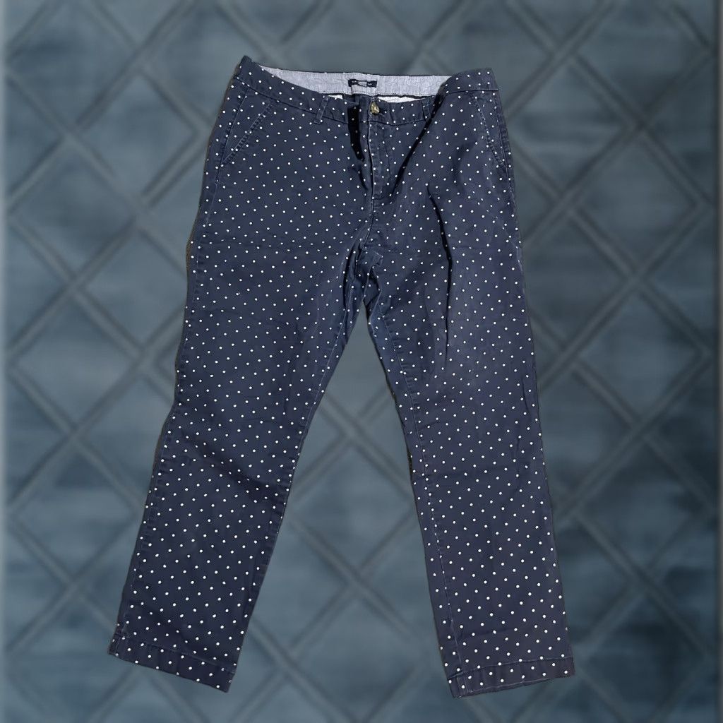 Tommy Hilfiger Tommy Hilfiger Women's Dress Pants Skinny Stretch Cotton Navy Polka-Dot Size 14 Blue Str ar? Size 36" / US 14 / IT 50 - 1 Thumbnail