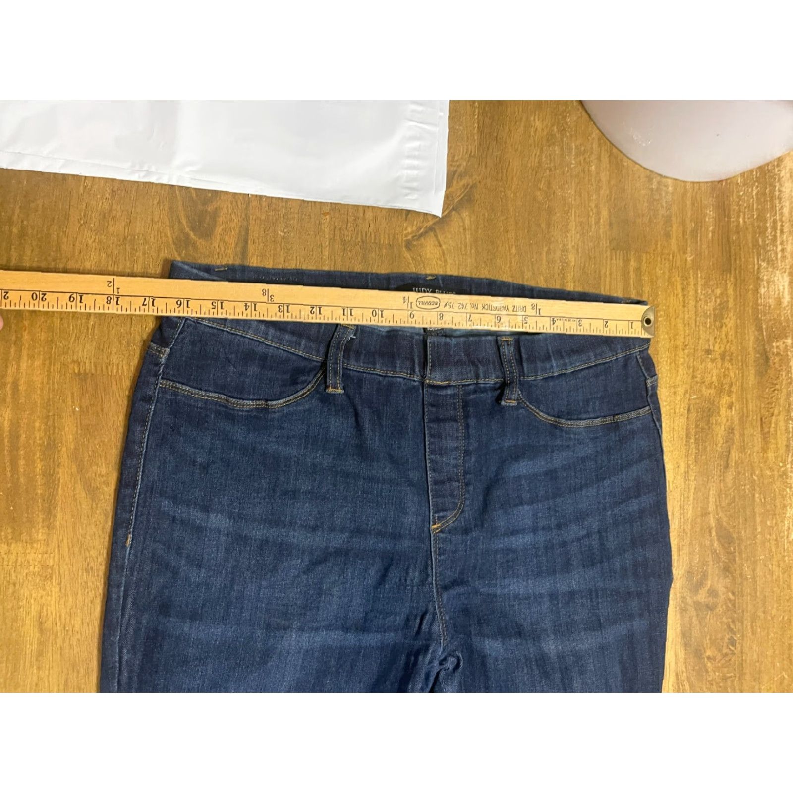 Vintage Judy Blue Jeans Women's Size 15/32 Blue Denim Pull On Jeans Skinny Size 24" / US 00 / IT 34 - 5 Thumbnail