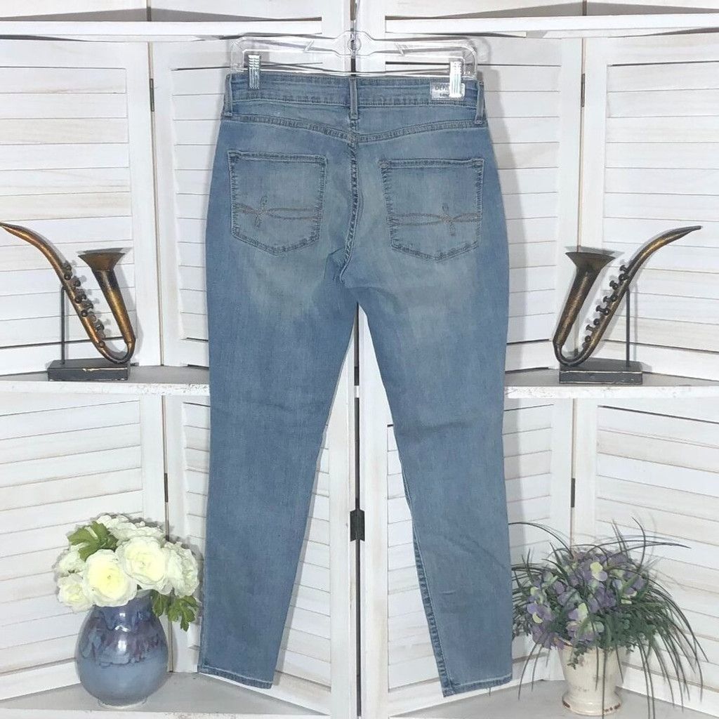 Vintage light blue retro style stretchy skinny jeans cotton Sz 28 Size 28" / US 6 / IT 42 - 2 Thumbnail
