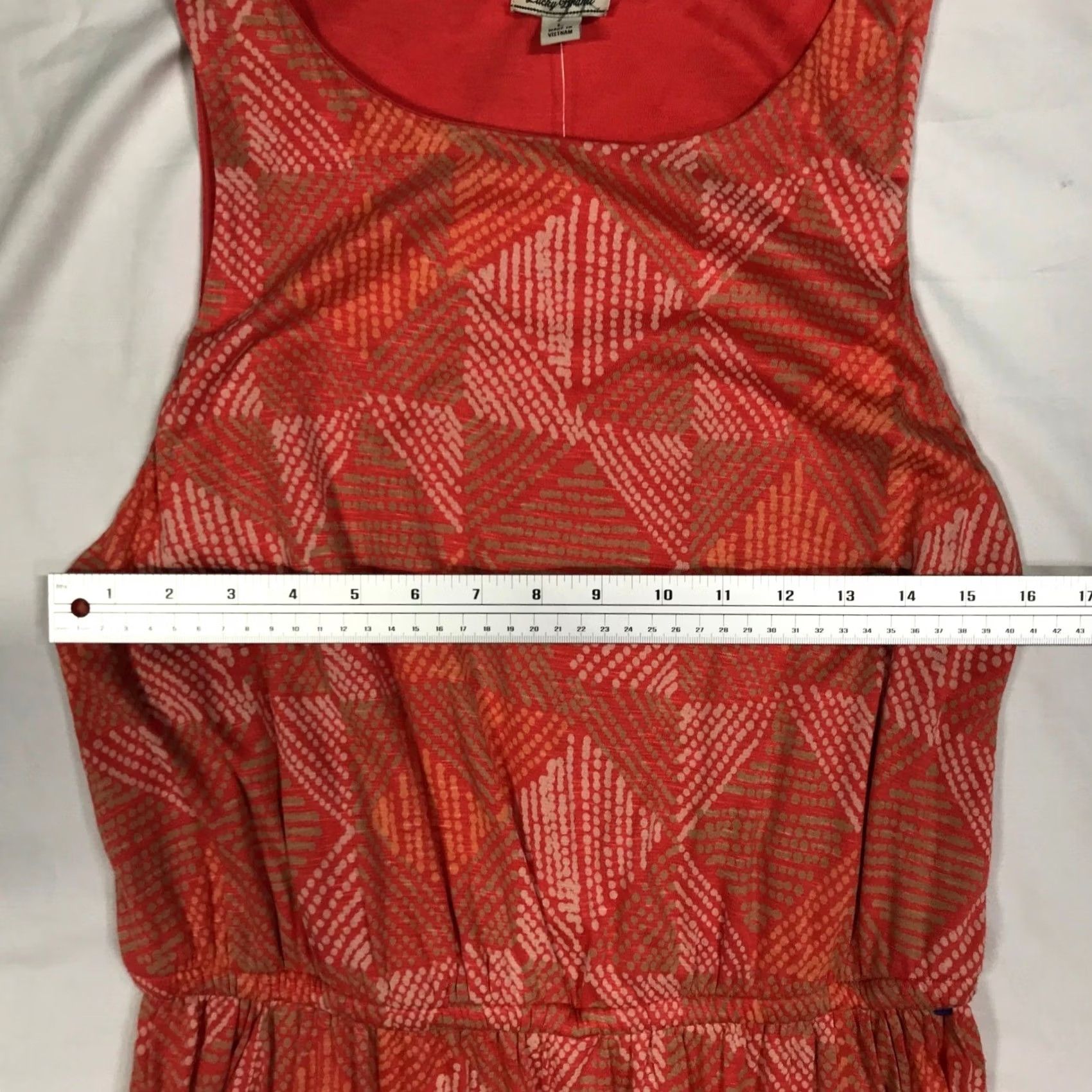 Lucky Brand Lucky Brand Coral Geometric Diamond Print Sleeveless Maxi Dress Large Size L / US 10 / IT 46 - 3 Thumbnail