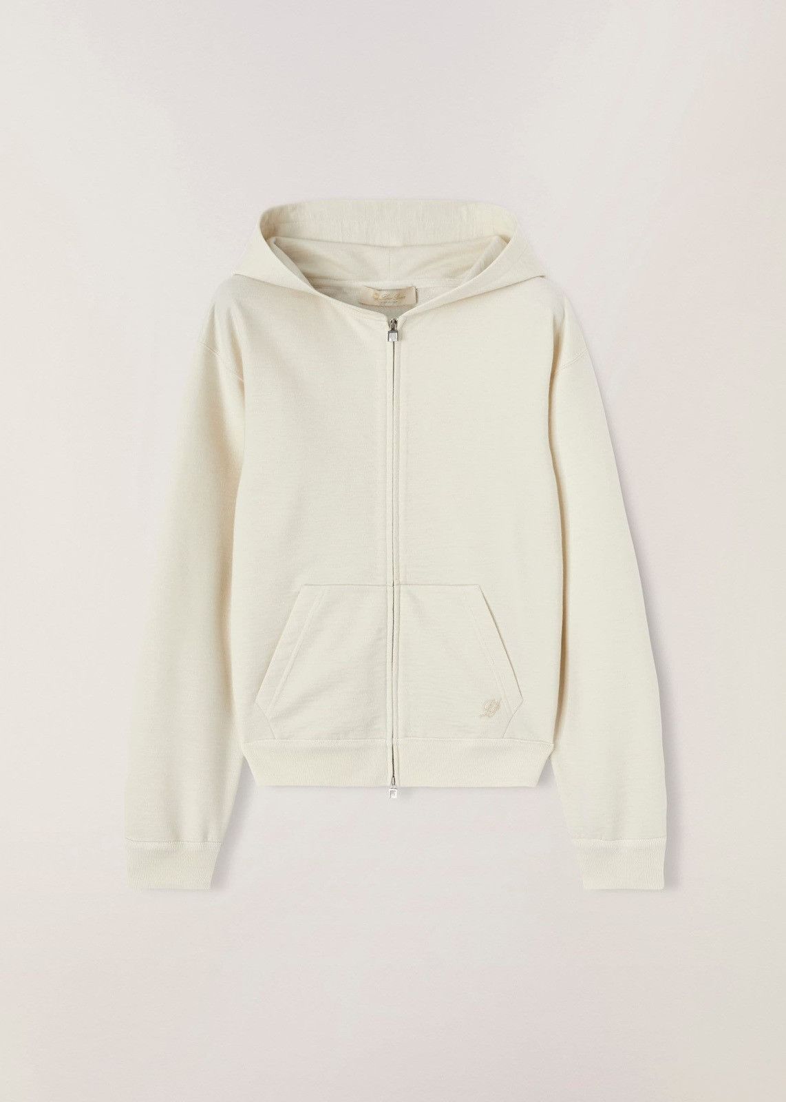 Loro Piana o1srvl11e1125 FAM7898 Cocooning Bomber Soft Hoodie in White Size L / US 10 / IT 46 - 1 Thumbnail