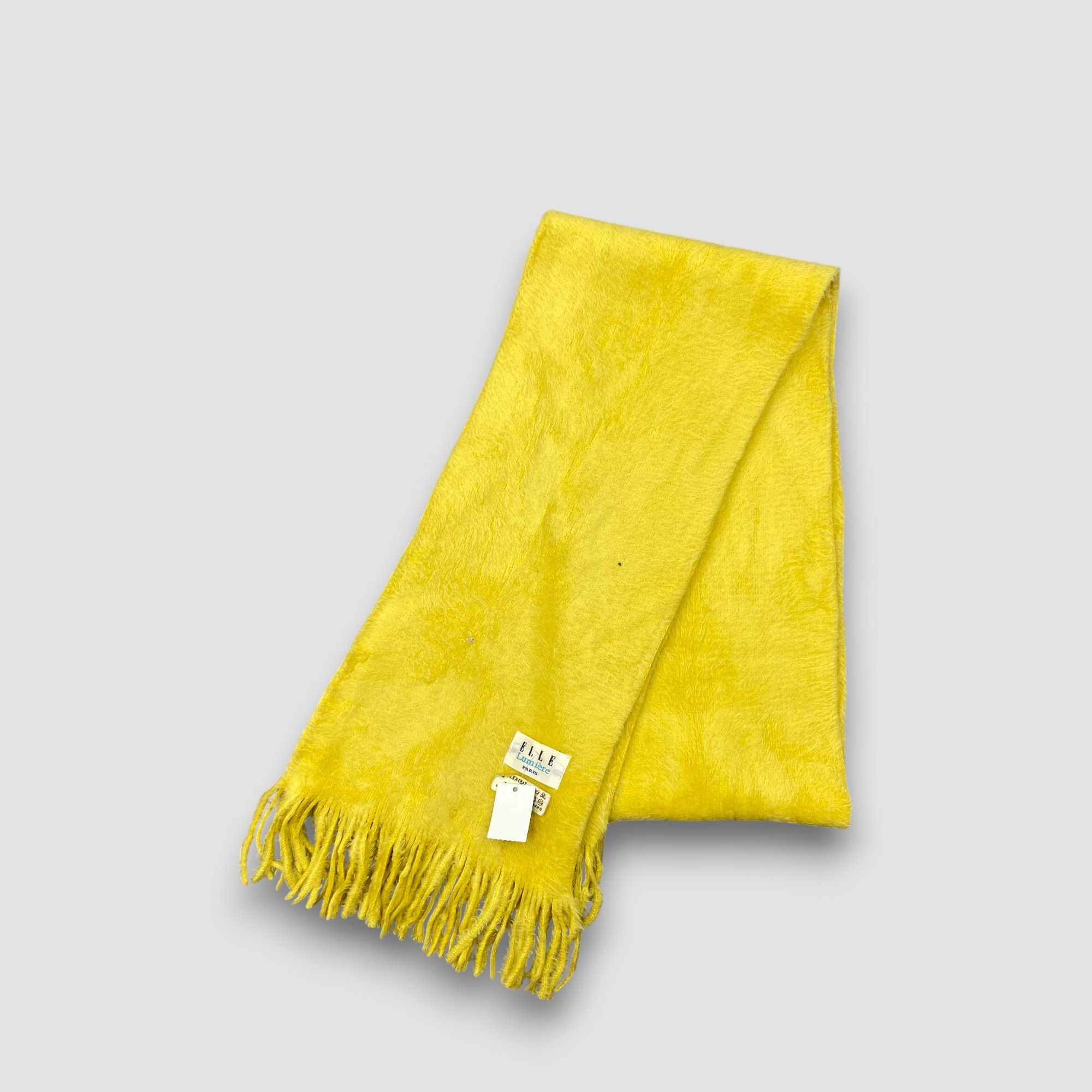 Japanese Brand Vintage Elle Scarf Muffler Wool Fringe Ribbed Knit Scarves Size ONE SIZE - 2 Thumbnail