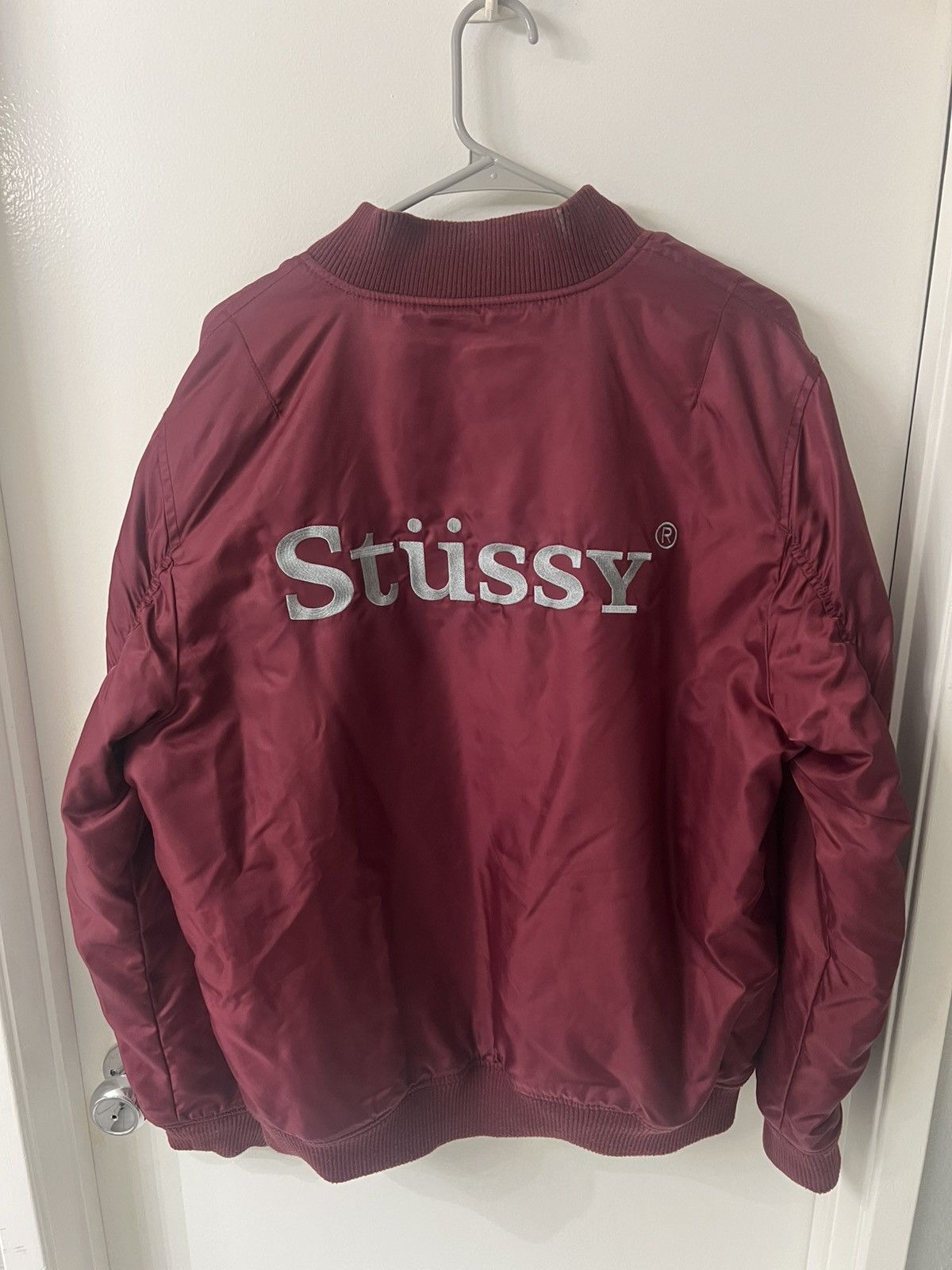 Stussy Stussy maroon bomber jacket vintage Size US M / EU 48-50 / 2 - 2 Thumbnail